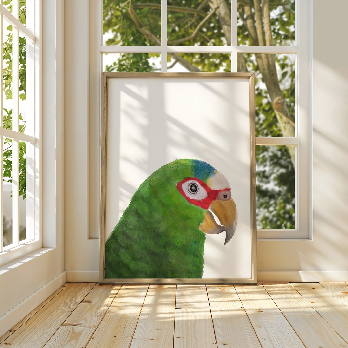 Personalized White - Fronted Amazon Parrot Art Print – Colorful and Exotic Bird Decor - MerikaArt