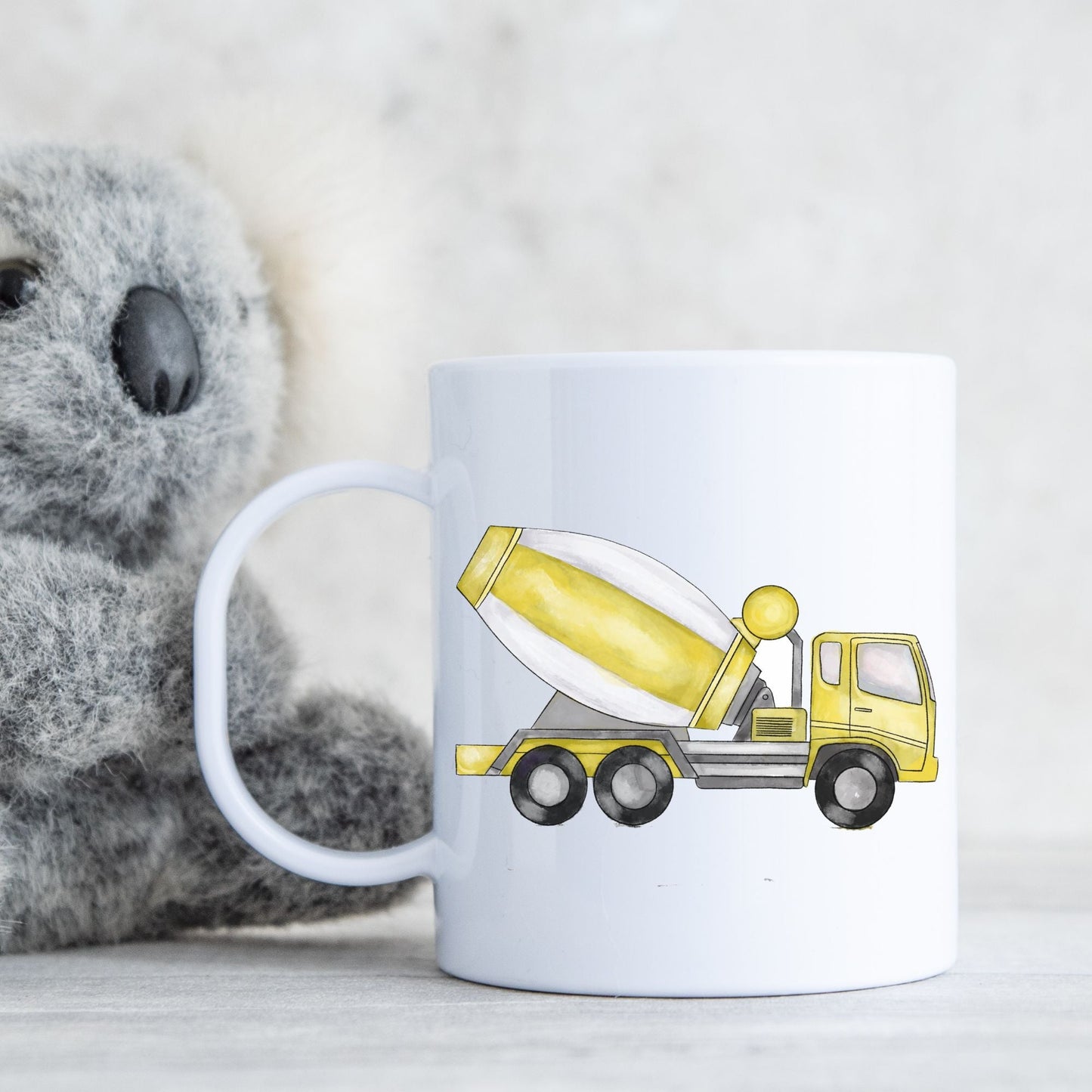 Personalized Yellow Cement Mixer Mug - MerikaArt