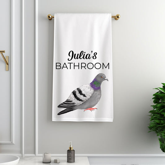 Pigeon Bathroom Towel - MerikaArt