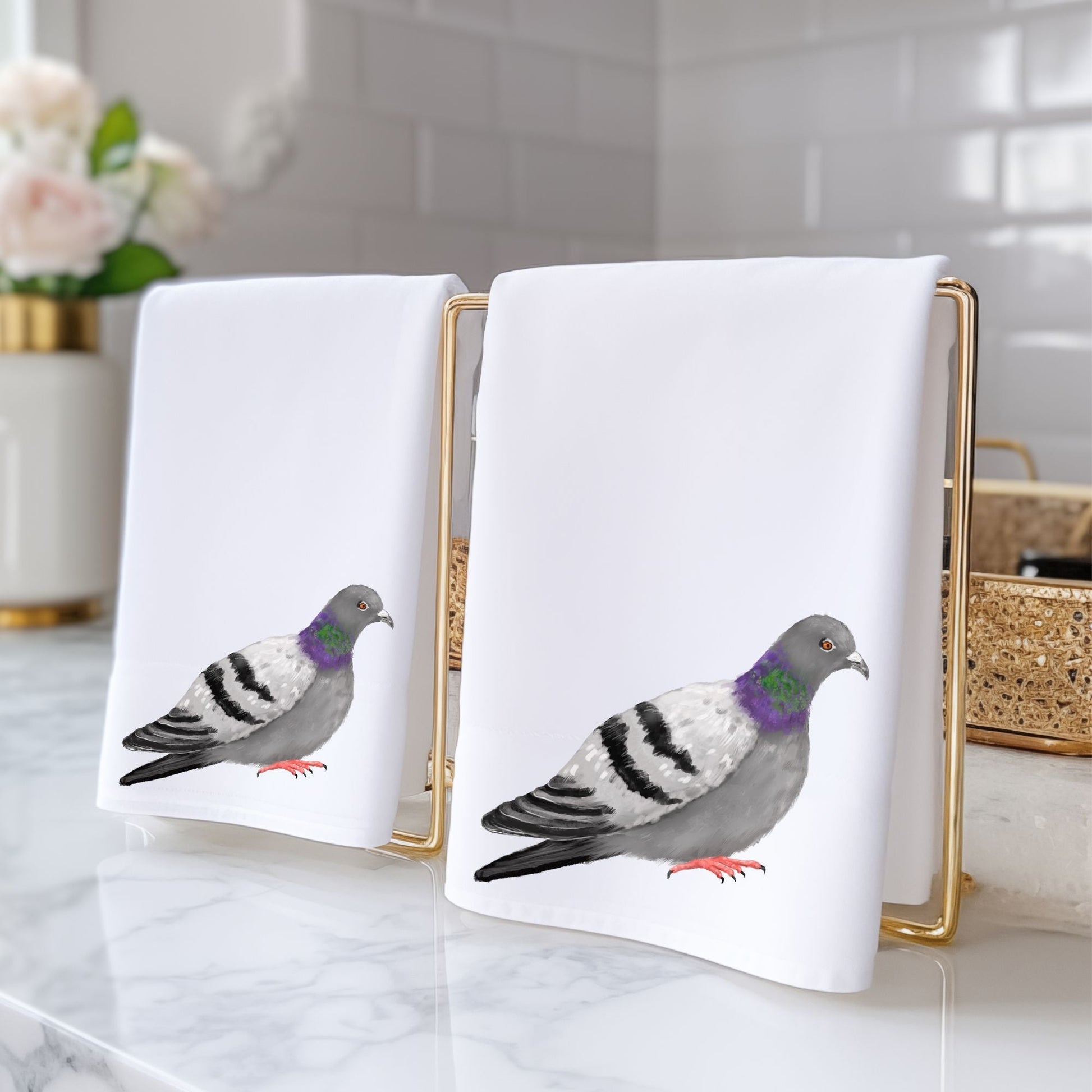 Pigeon Bathroom Towel - MerikaArt
