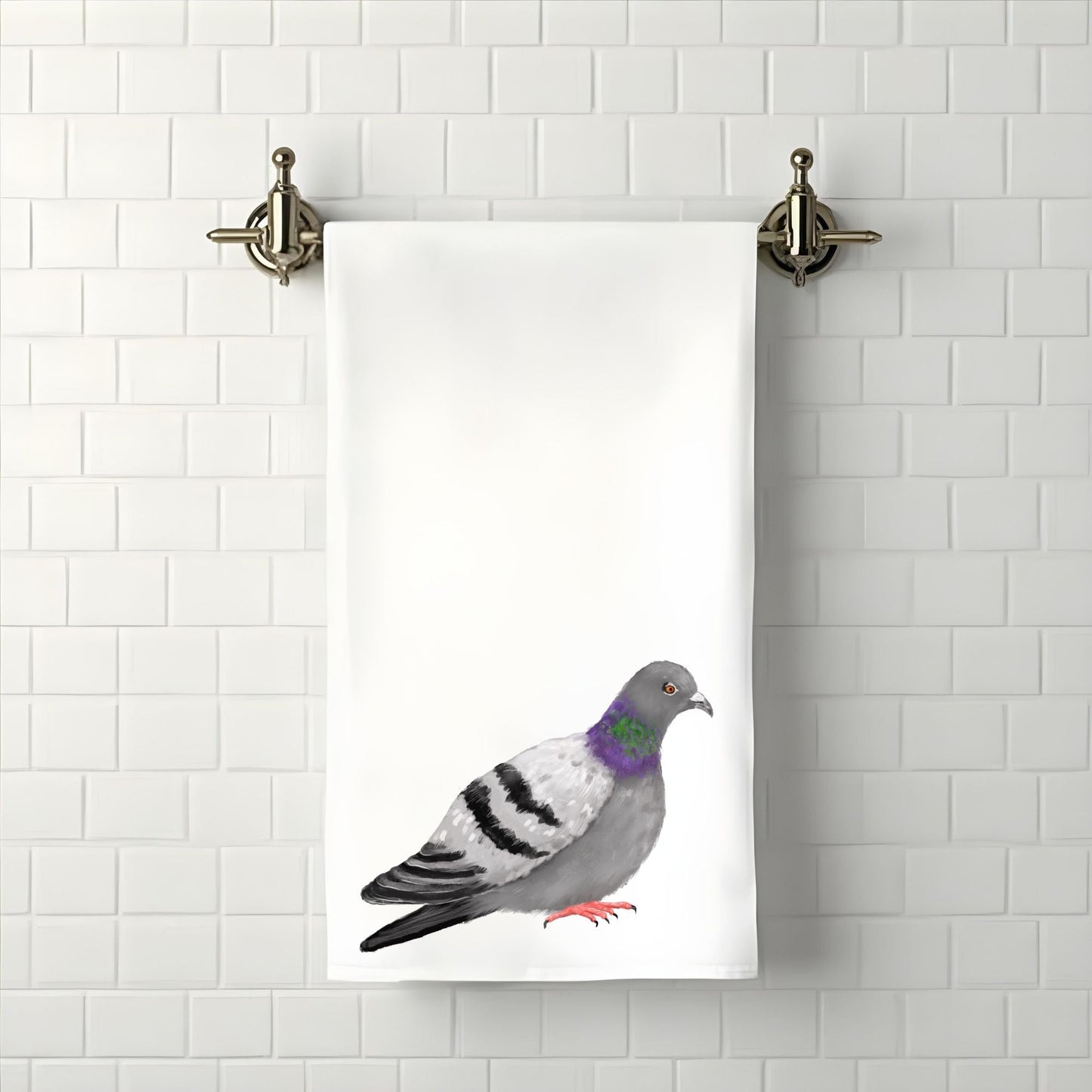 Pigeon Bathroom Towel - MerikaArt