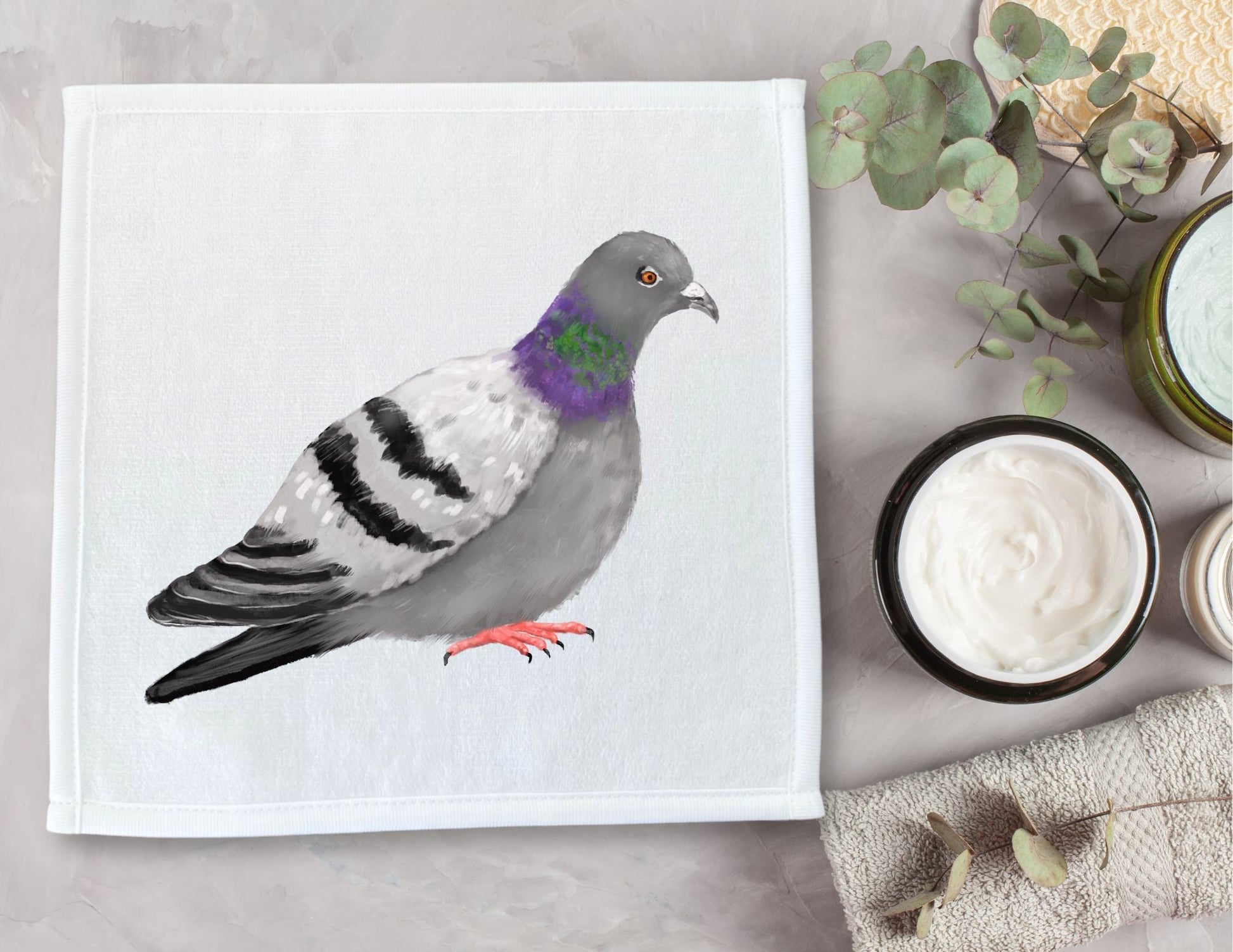 Pigeon Washcloth - MerikaArt