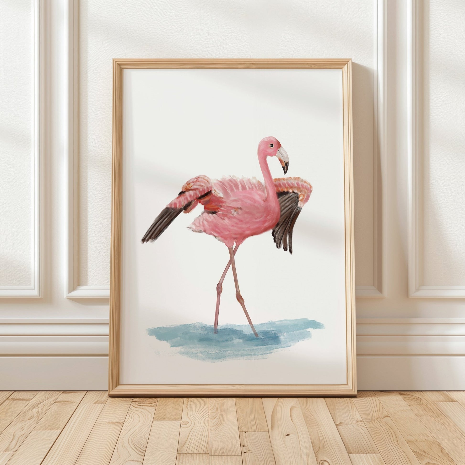 Pink Flamingo Art Print – Elegant Water Bird Decor for Tropical Lovers - MerikaArt