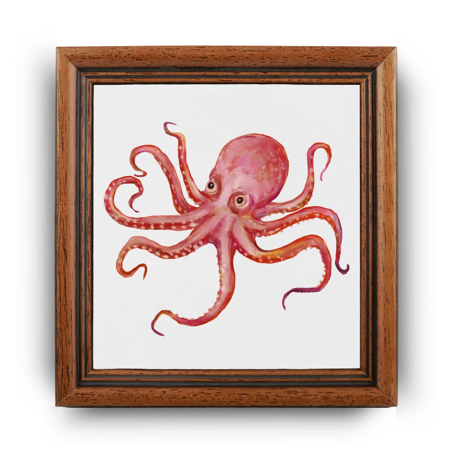 Pink Octopus Ceramic Tile - MerikaArt