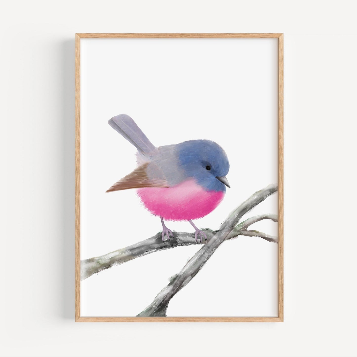 Pink Robin Art Print – Vibrant and Charming Bird Decor - MerikaArt