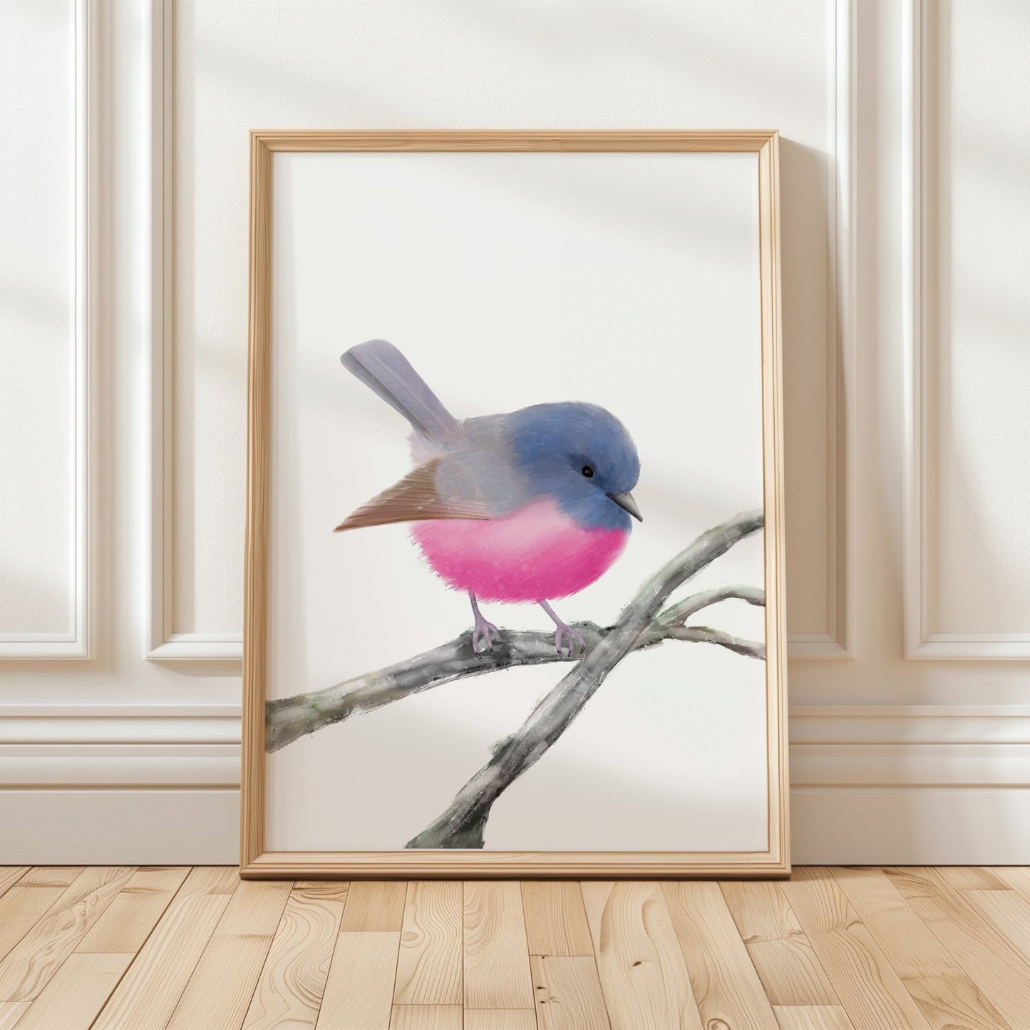 Pink Robin Art Print – Vibrant and Charming Bird Decor - MerikaArt