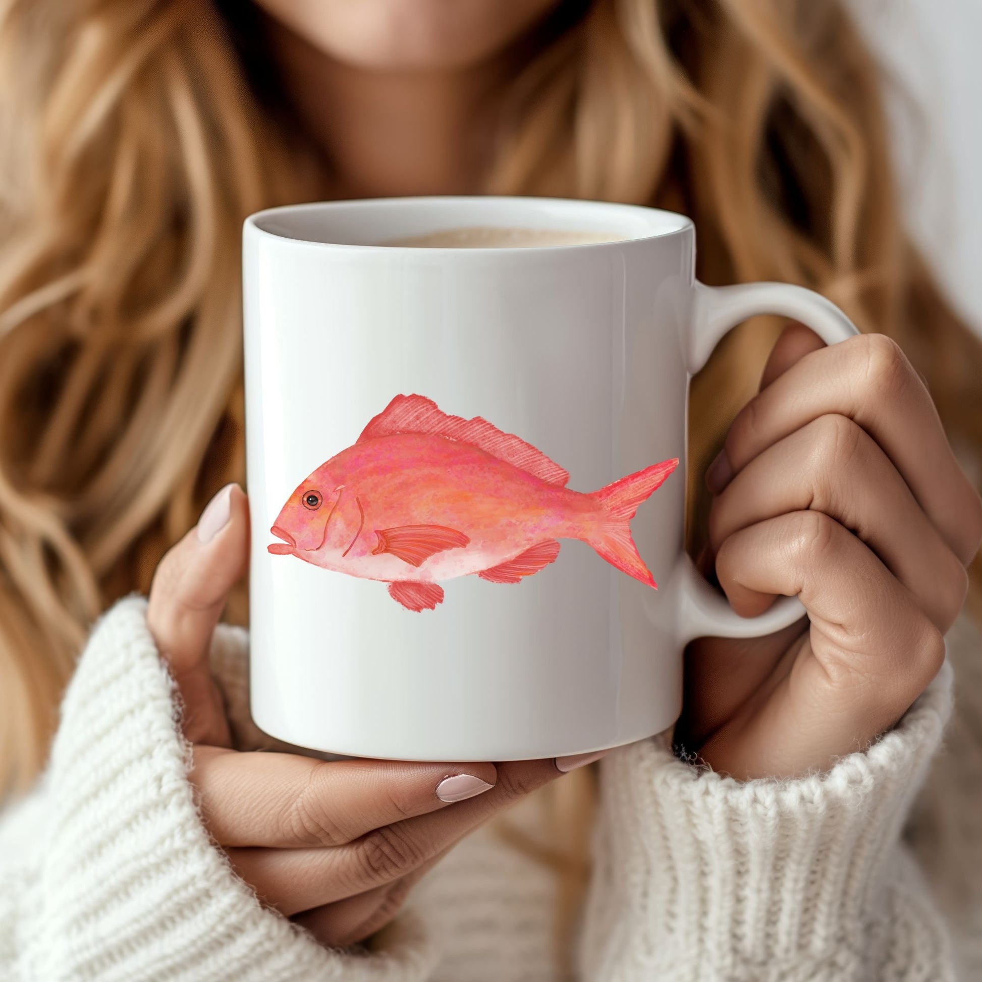 Pink Snapper Mug - MerikaArt