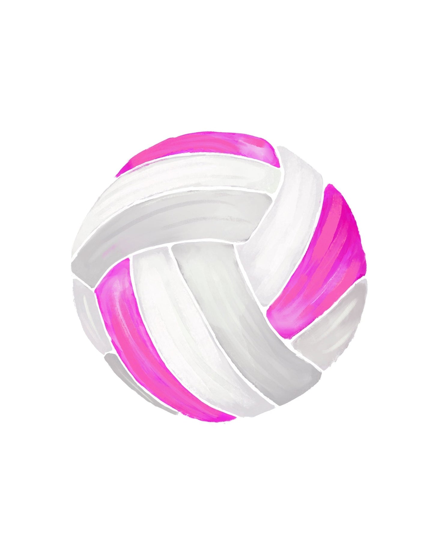 Pink Volleyball Print, Sport Painting, Girls Room Pink Wall Art, Girls Volleyball Print, Kids Wall Art, Nursery Decor, Sports Lover Drawing - MerikaArt
