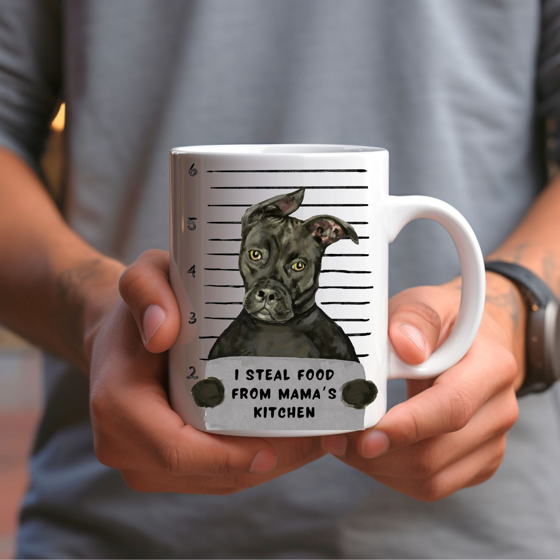 Pit Bull Mugshot Mug - MerikaArt