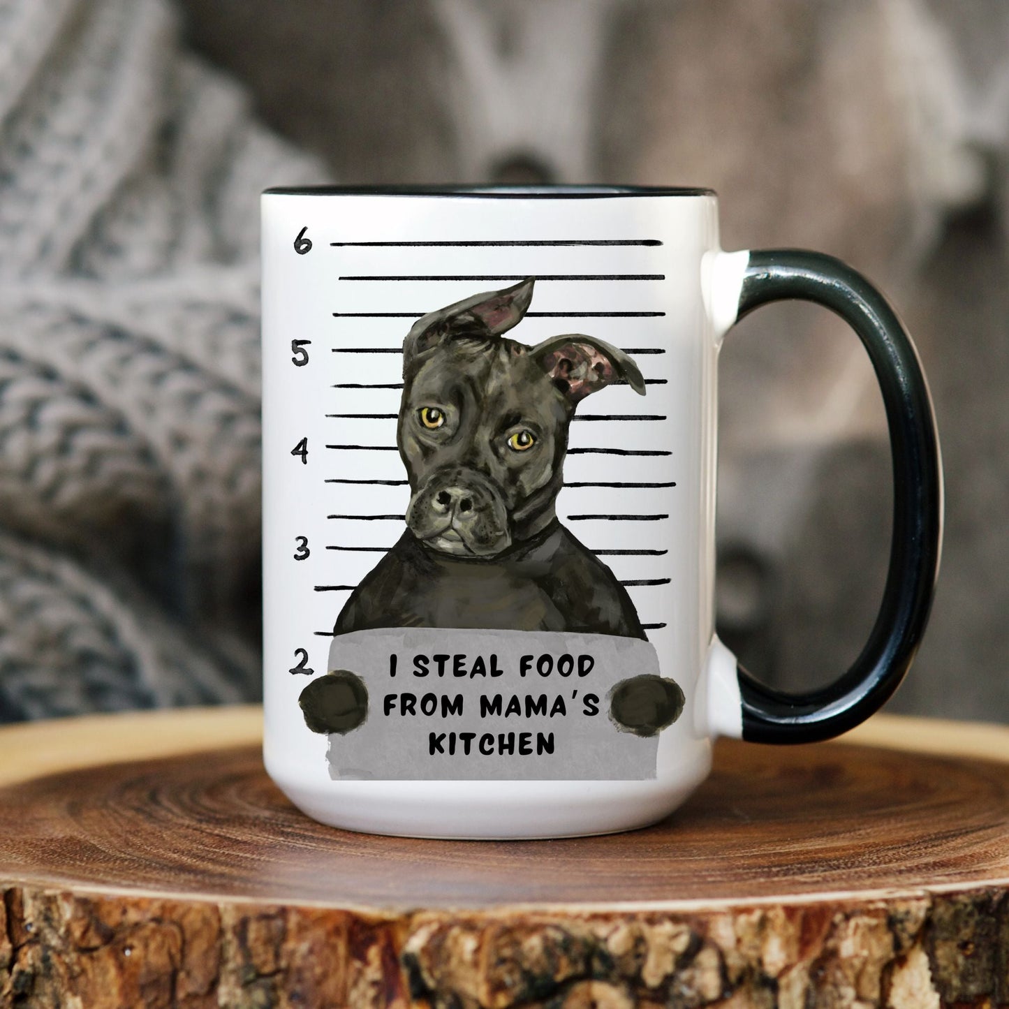 Pit Bull Mugshot Mug - MerikaArt