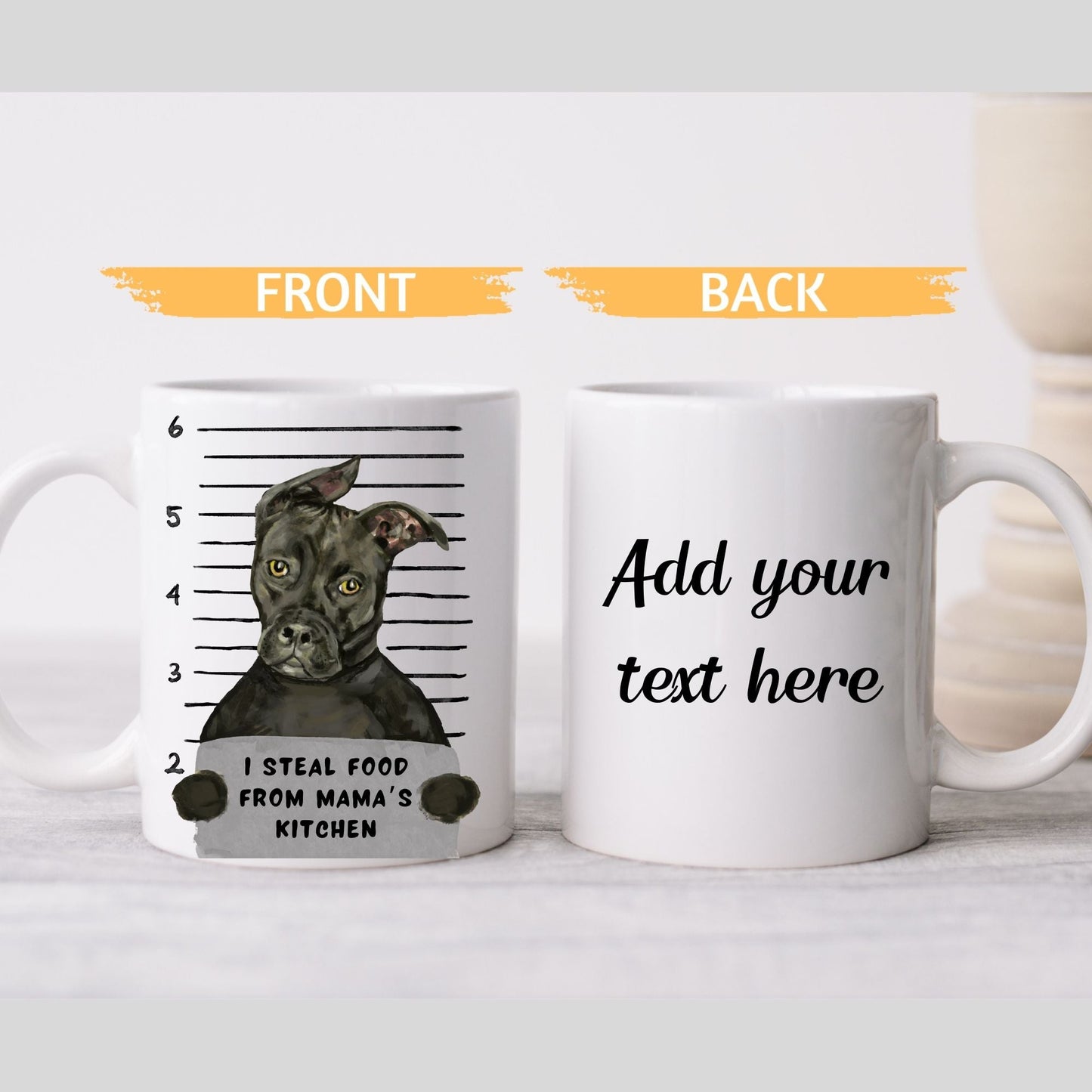 Pit Bull Mugshot Mug - MerikaArt