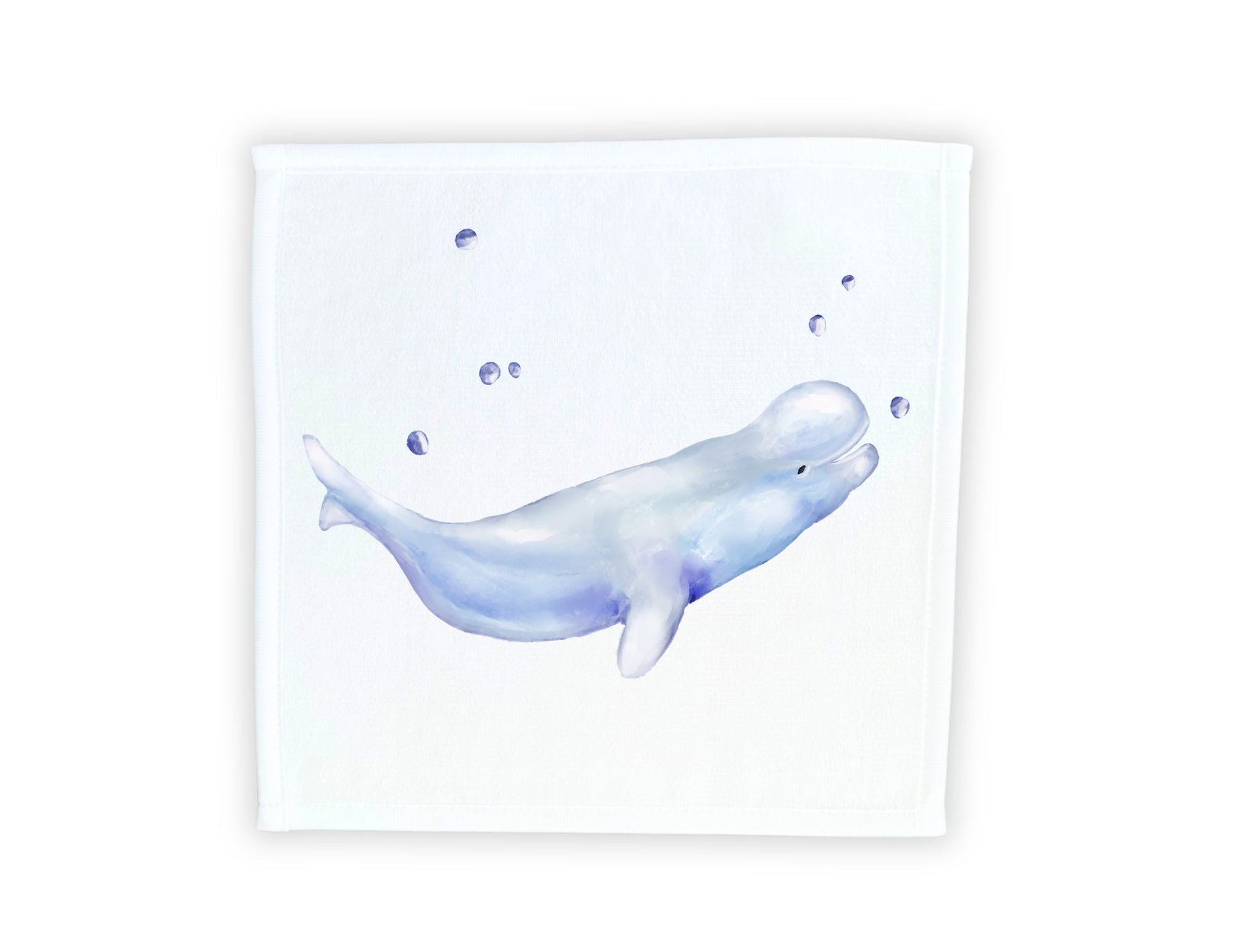 Playful Beluga Whale Washcloth - MerikaArt