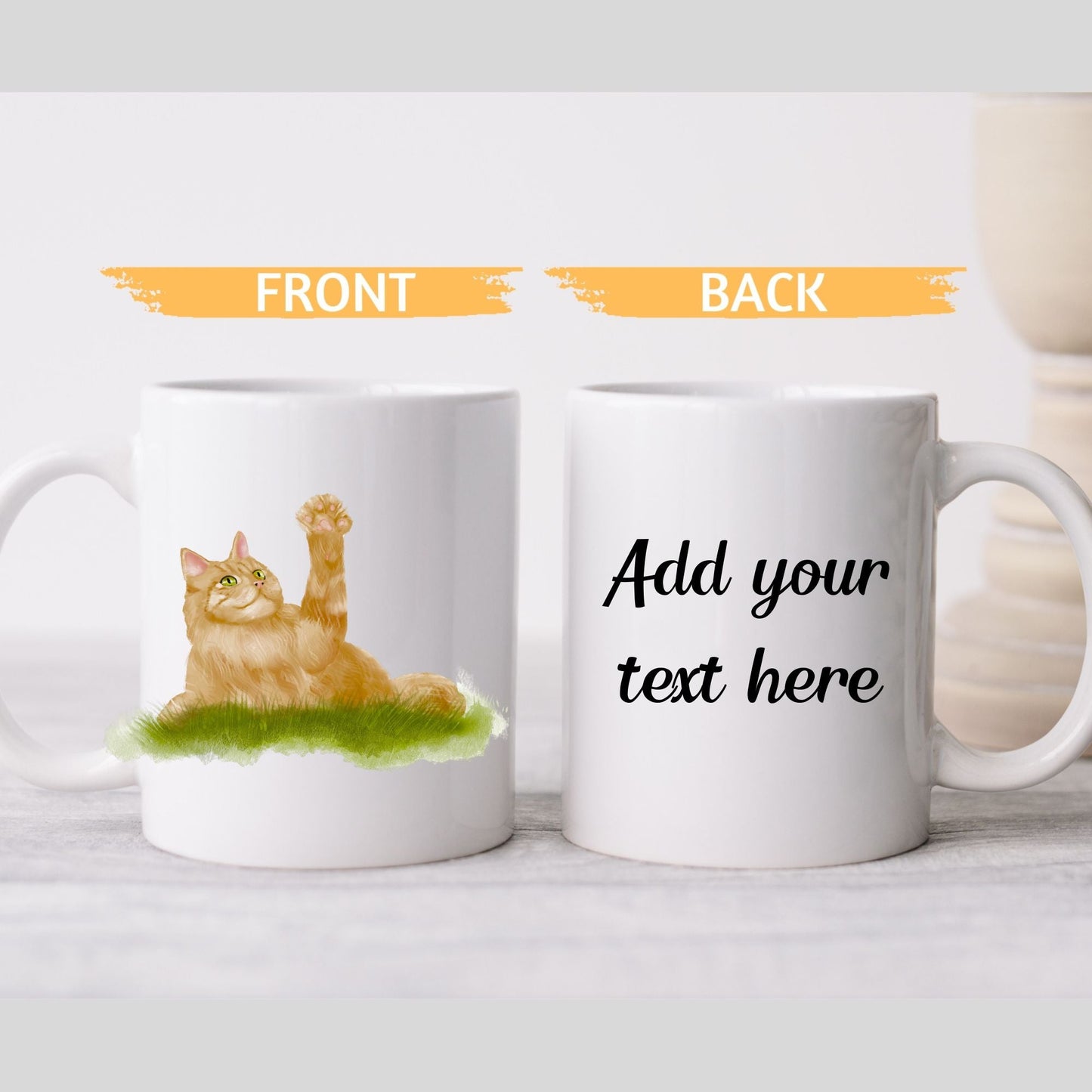 Playful Ginger Cat Mug - MerikaArt