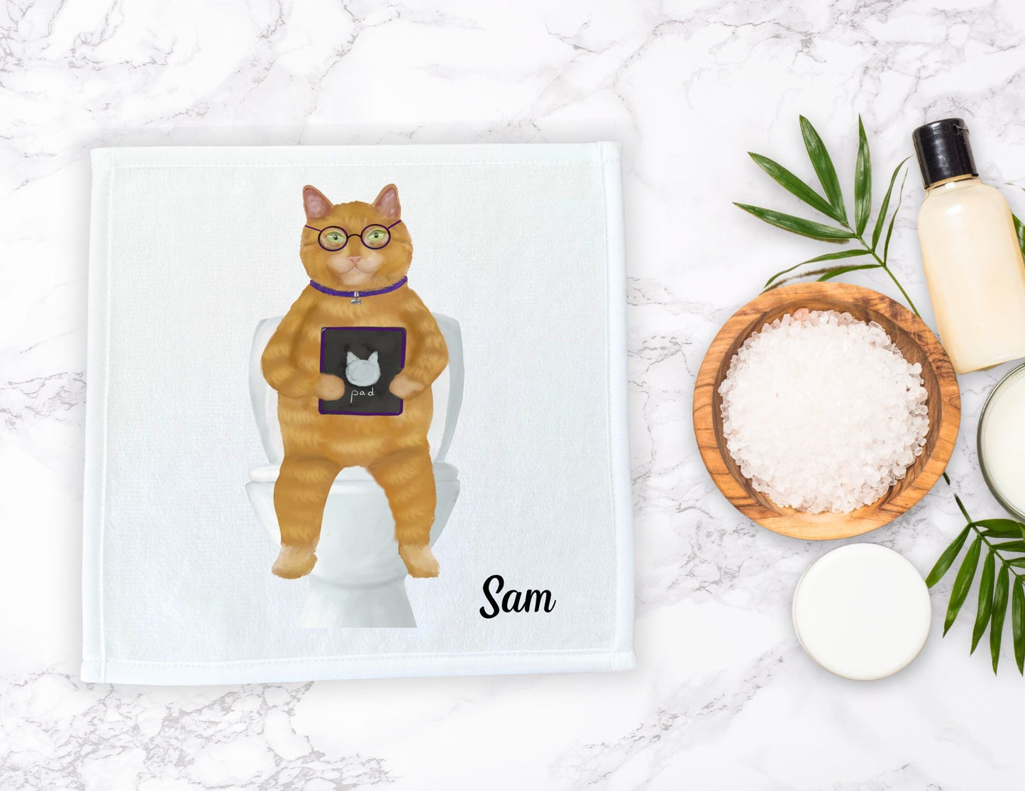 Playful Ginger Cat Washcloth – A Delight for Cat Enthusiasts - MerikaArt