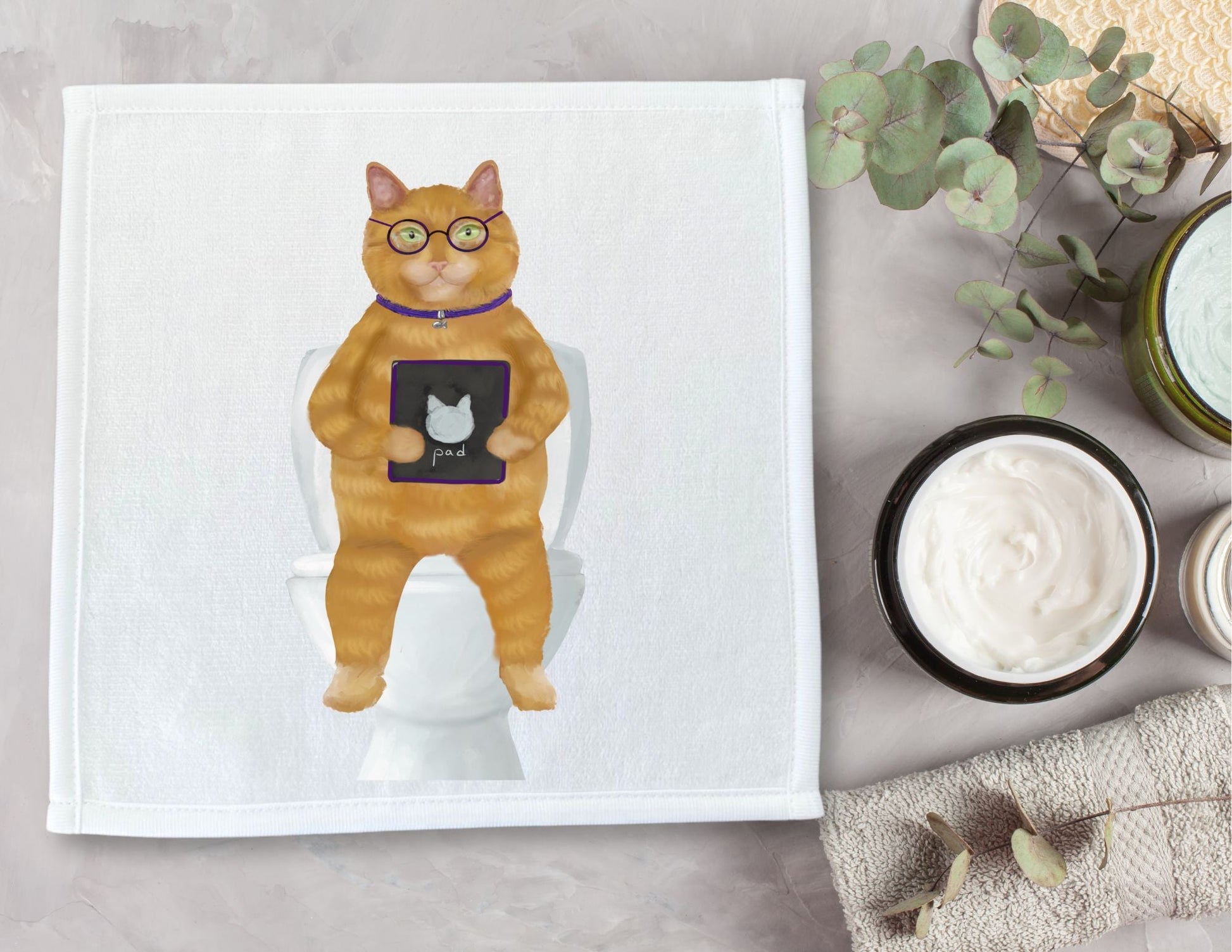 Playful Ginger Cat Washcloth – A Delight for Cat Enthusiasts - MerikaArt