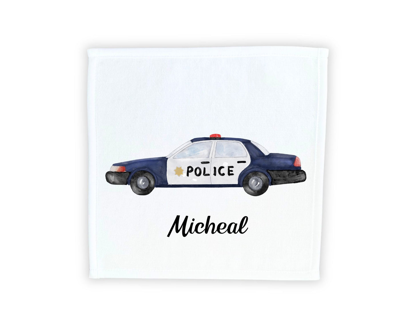Police Car Washcloth - MerikaArt