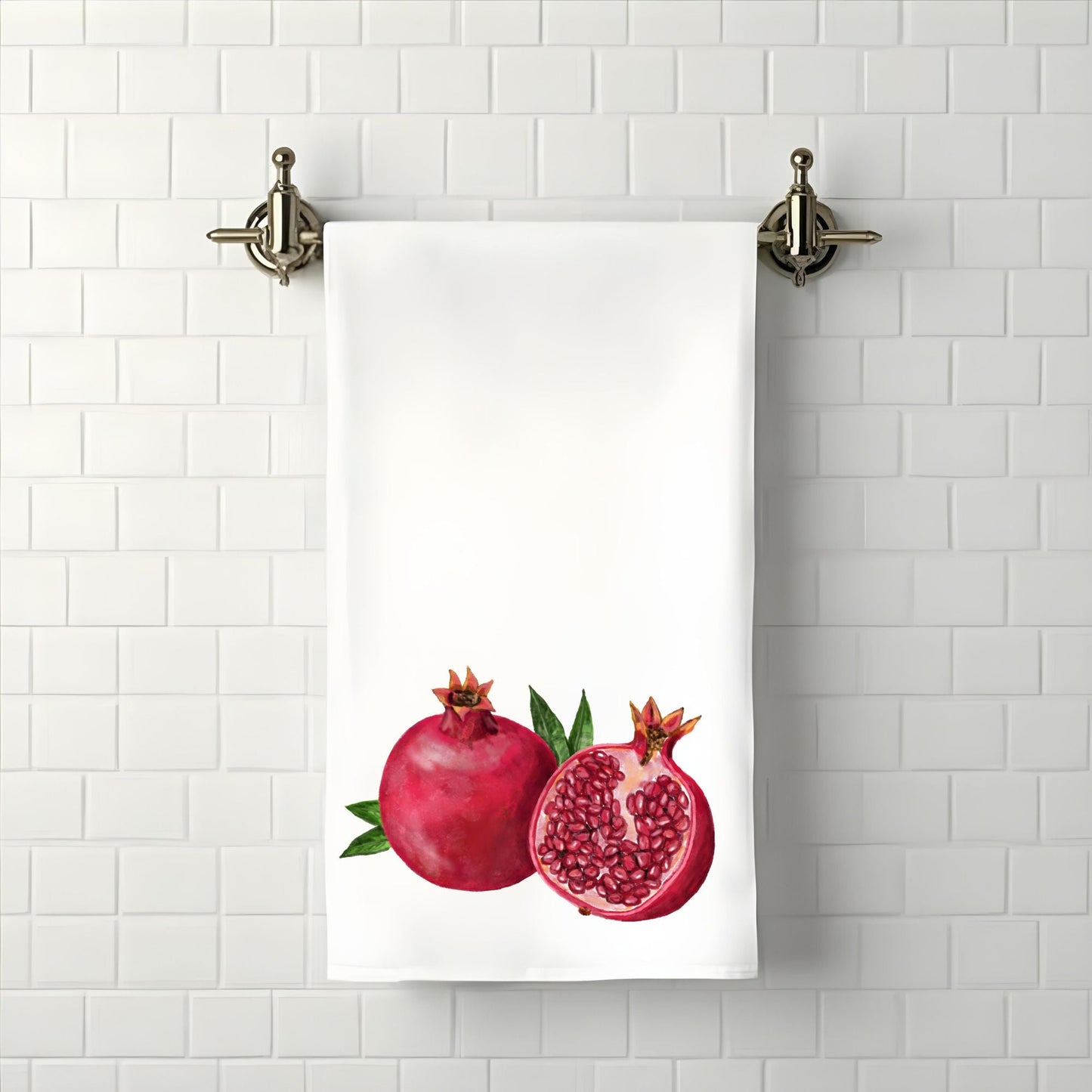 Pomegranate Fruit Bathroom Towel - MerikaArt