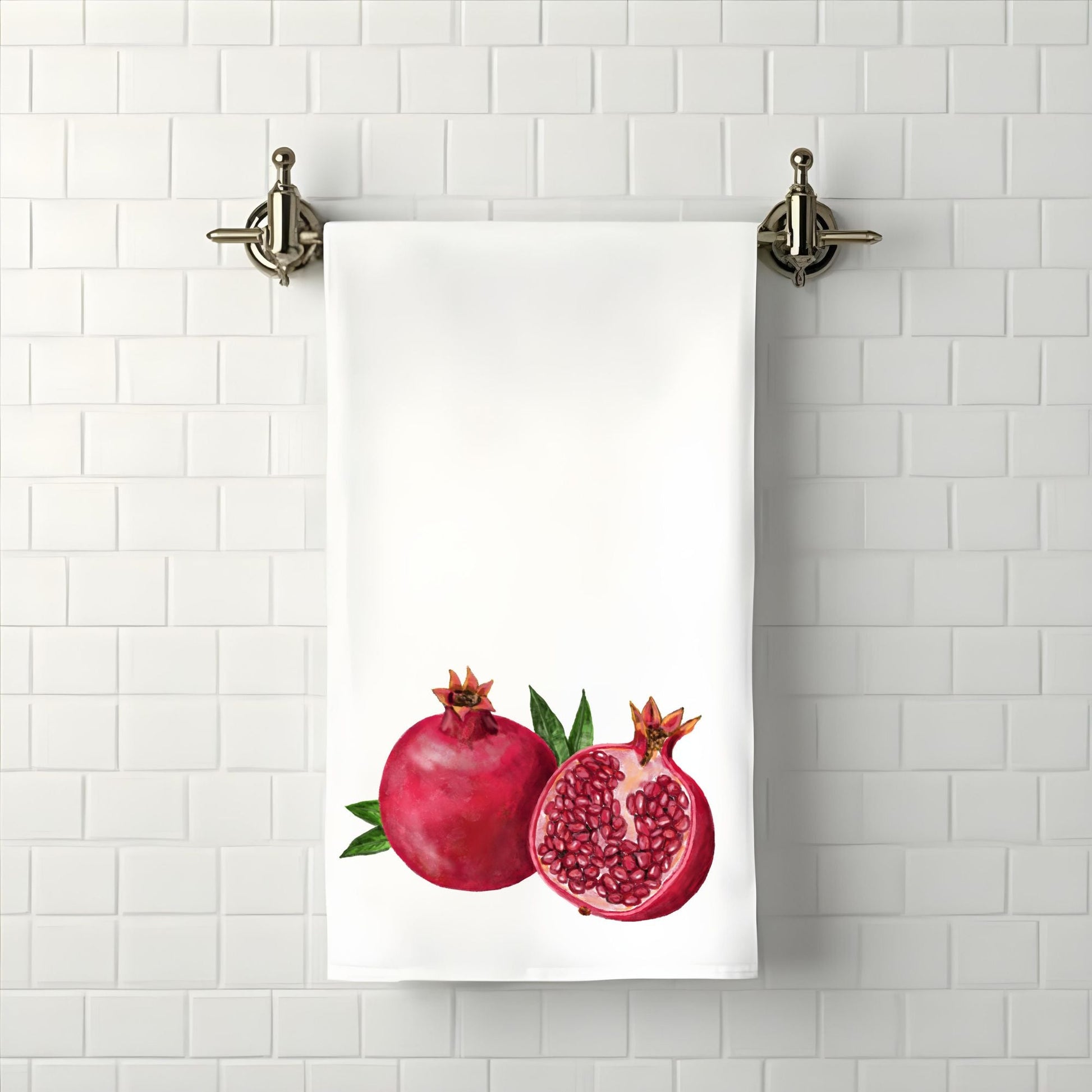 Pomegranate Fruit Bathroom Towel - MerikaArt