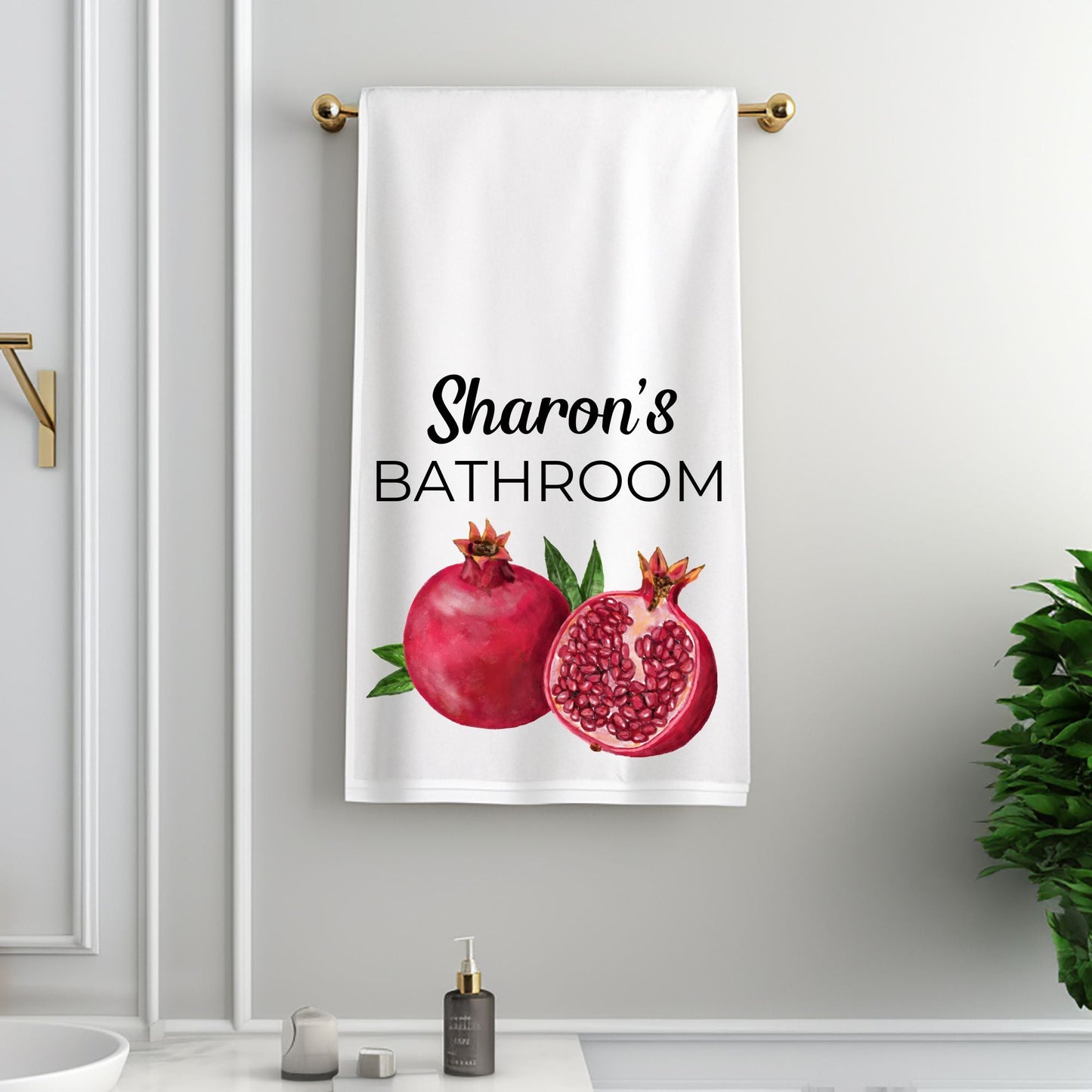 Pomegranate Fruit Bathroom Towel - MerikaArt