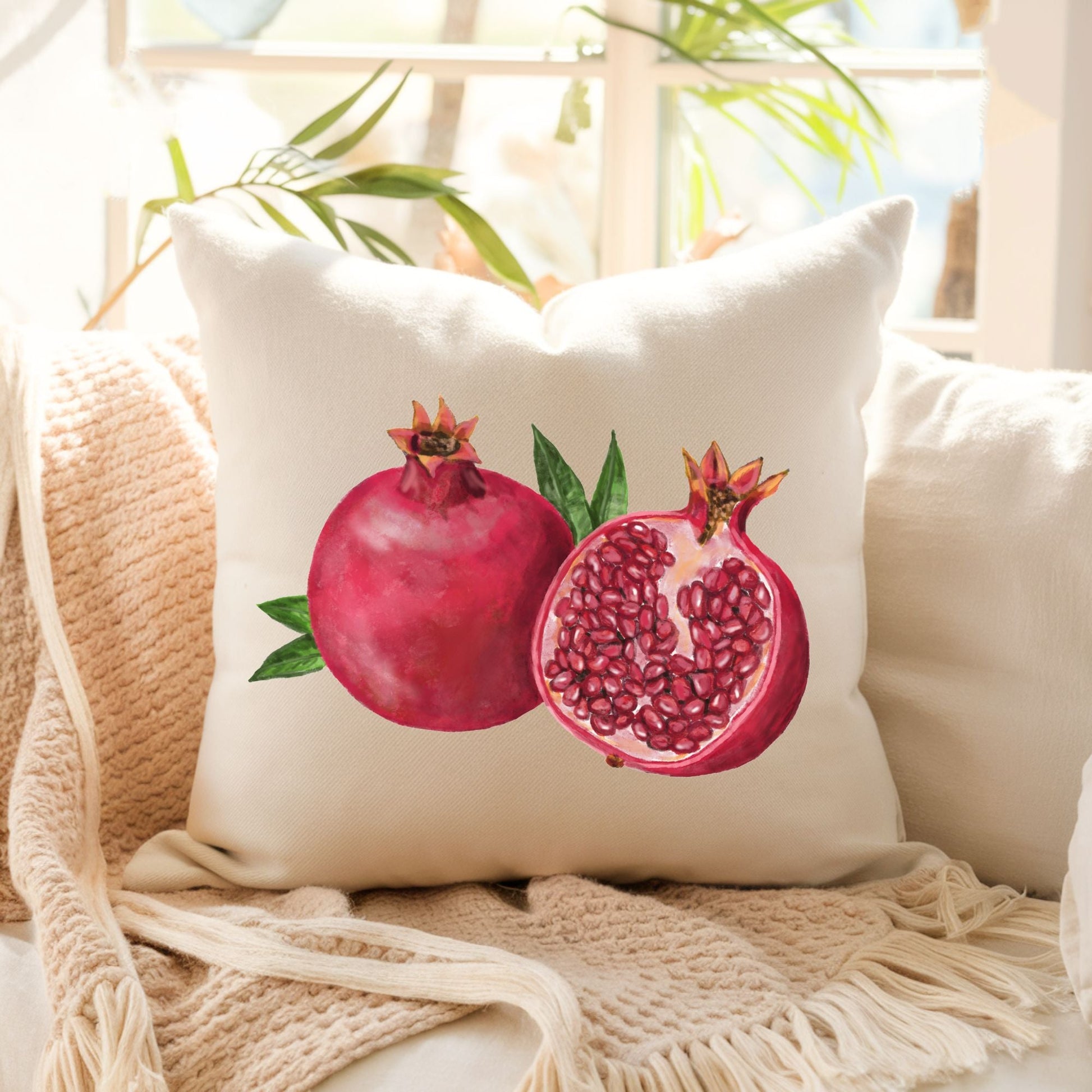Pomegranate Fruit Pillow - MerikaArt