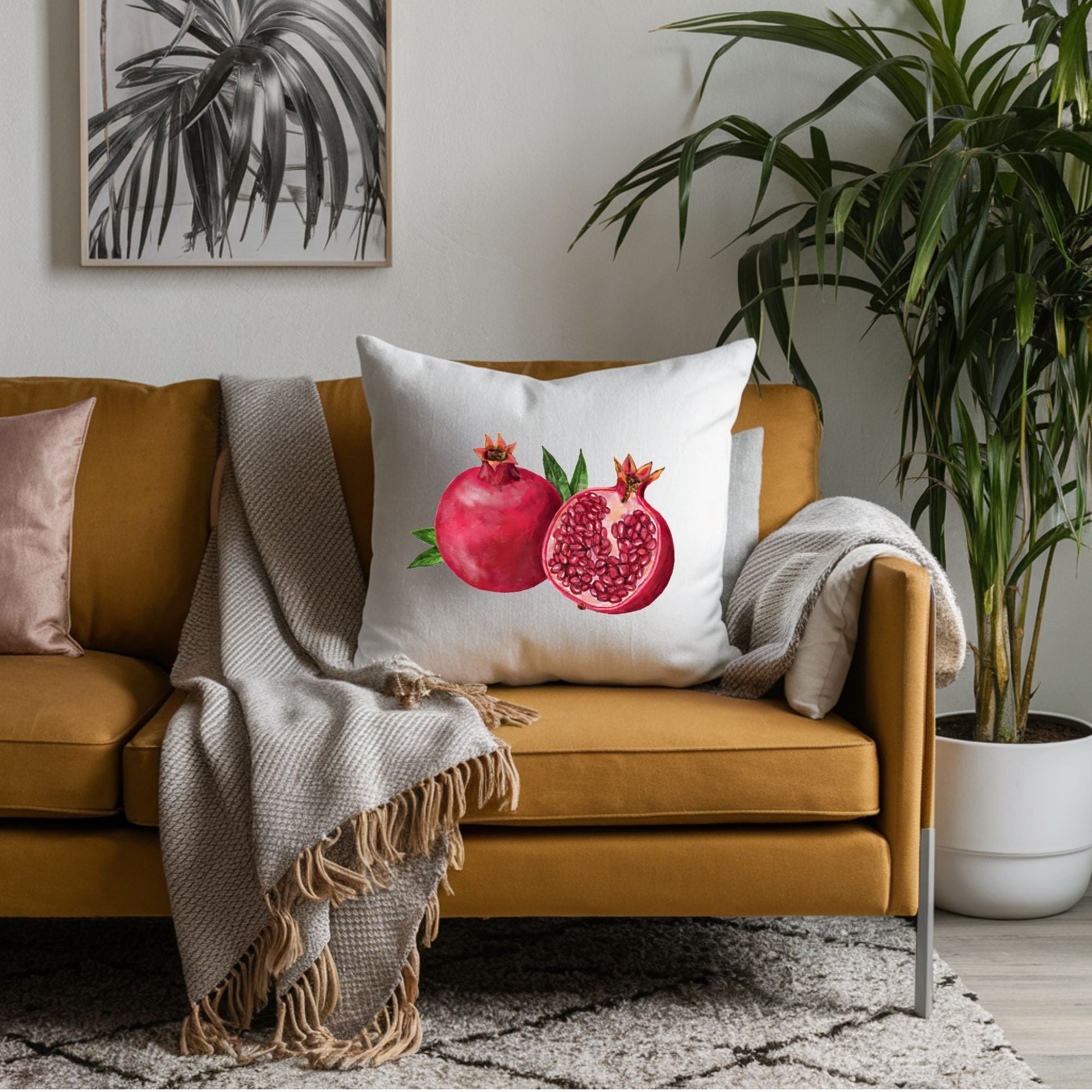 Pomegranate Fruit Pillow - MerikaArt