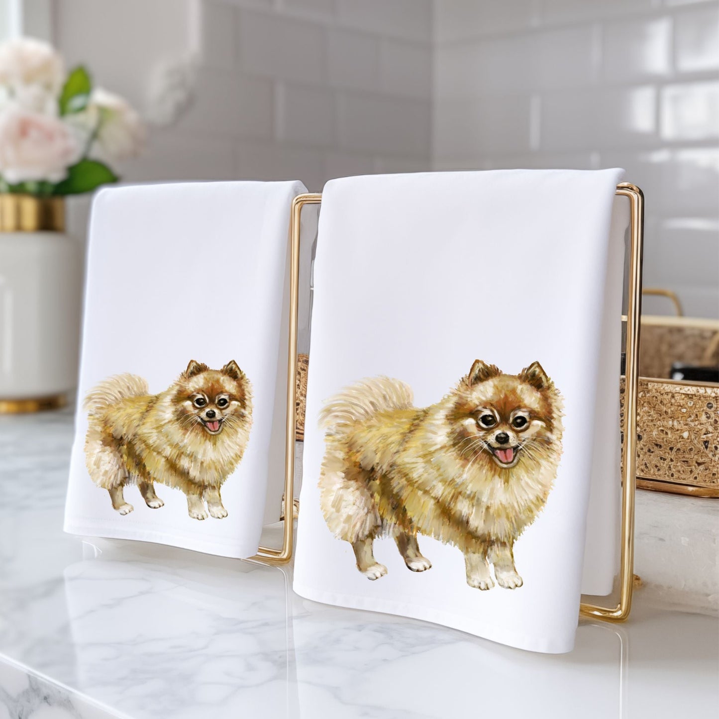 Pomeranian Dog Bathroom Towel - MerikaArt