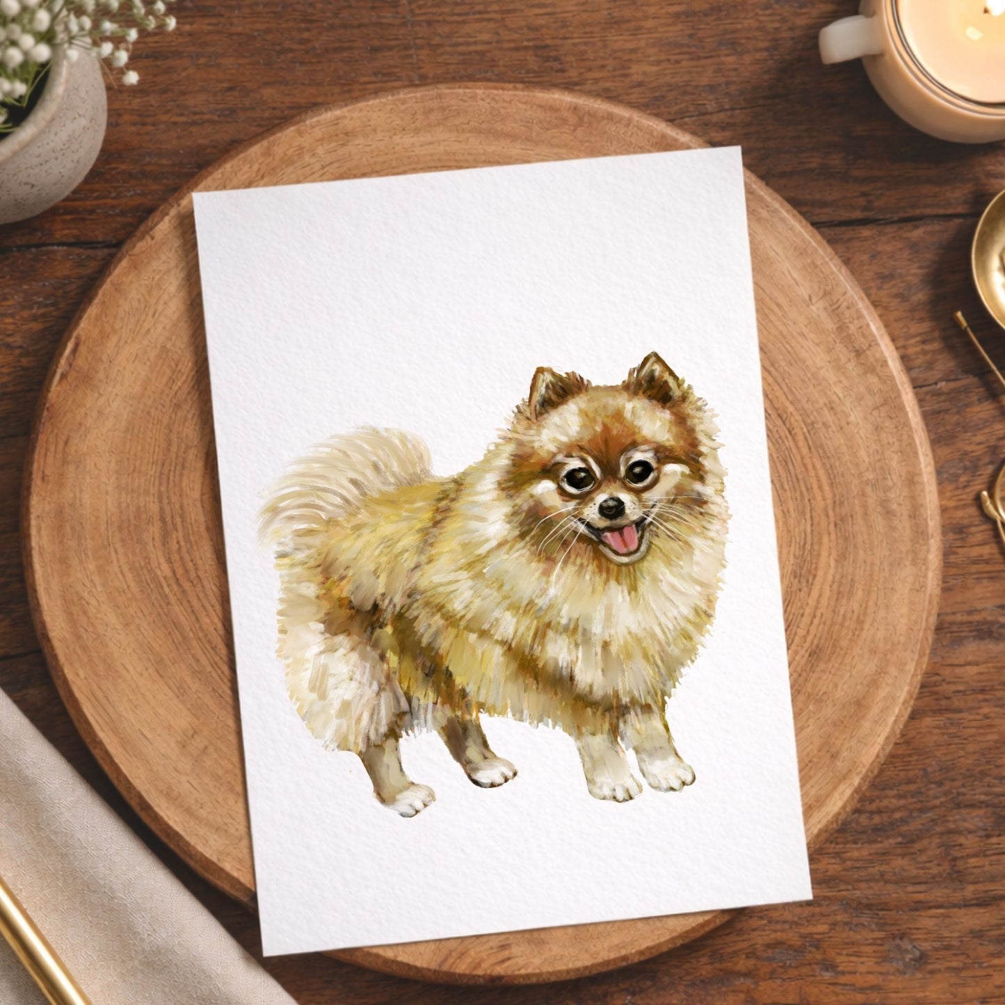 Pomeranian Dog Postcard - MerikaArt