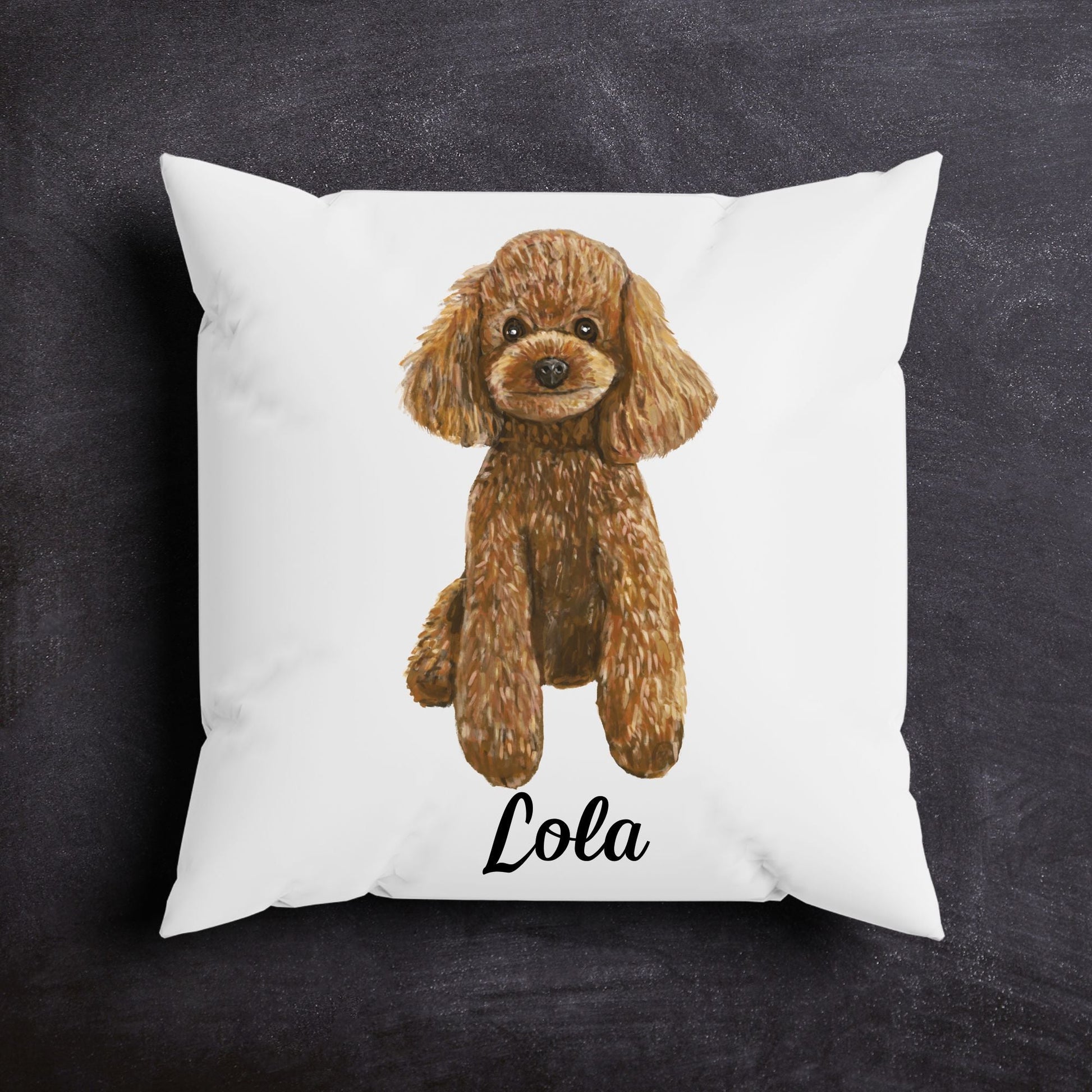 Poodle Pillow Brown Dog Lovers Gift - MerikaArt