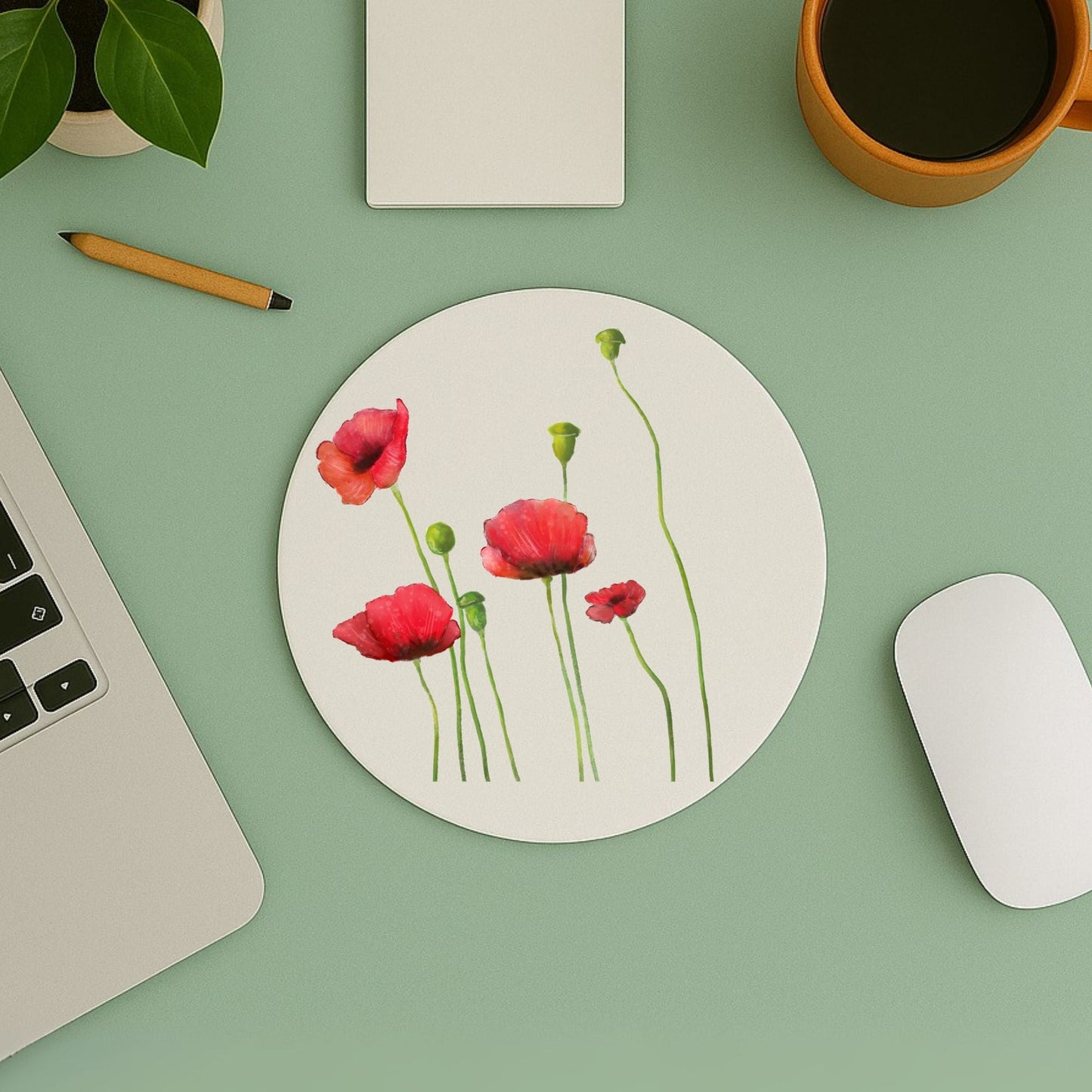 Poppy Flower Mousepad - MerikaArt