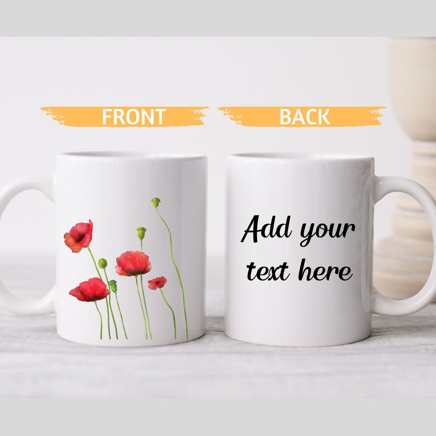 Poppy Flower Mug - MerikaArt