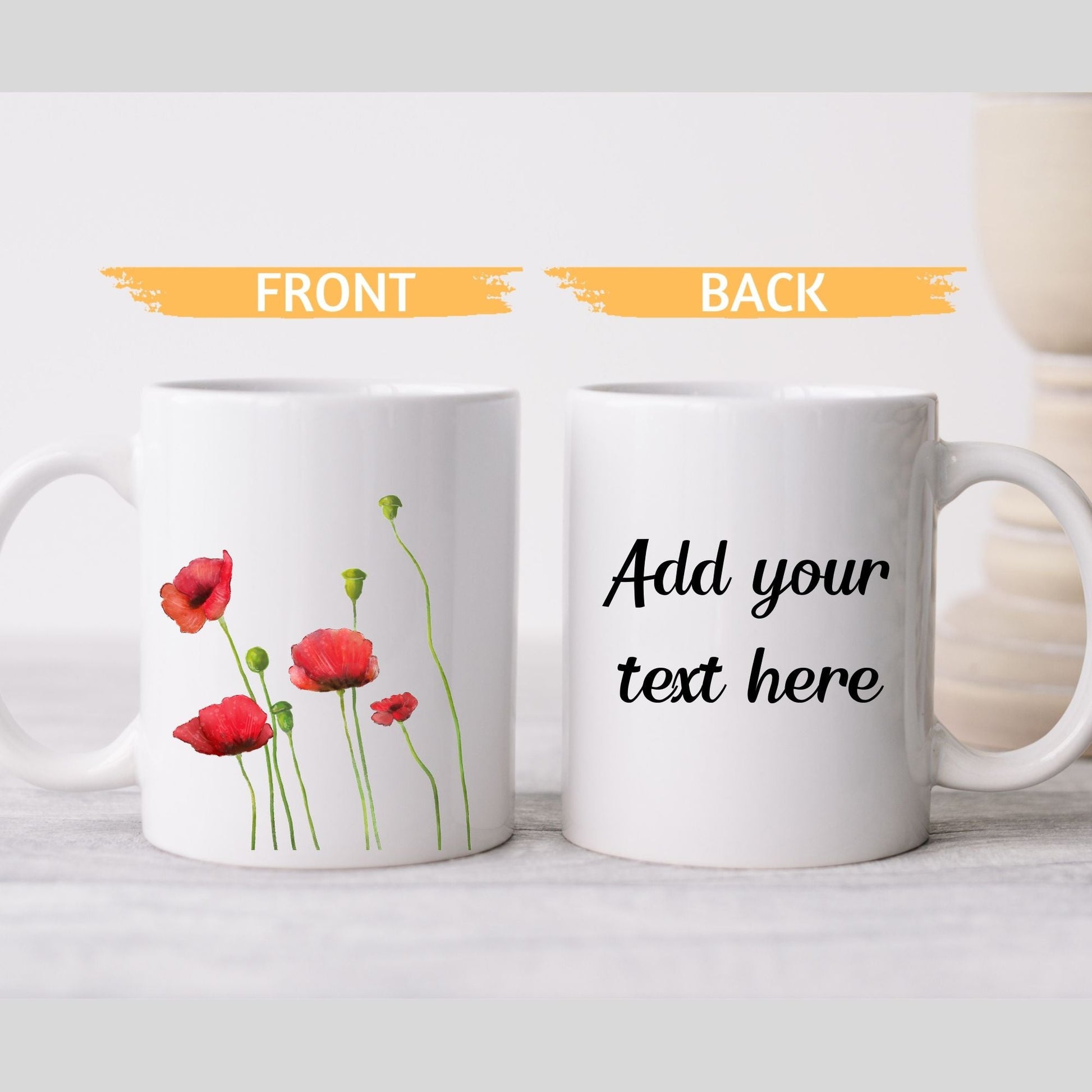 Poppy Flower Mug - MerikaArt