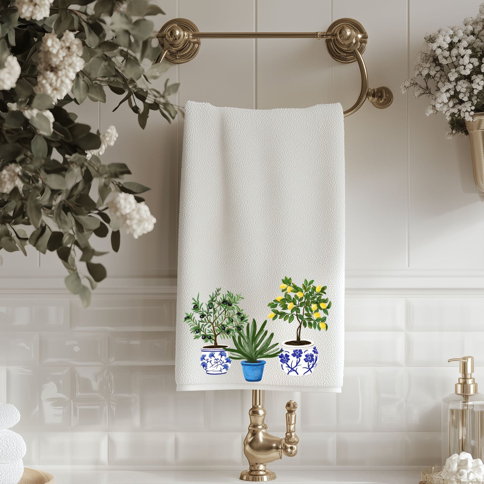 Potted Plants Bathroom Towel - MerikaArt
