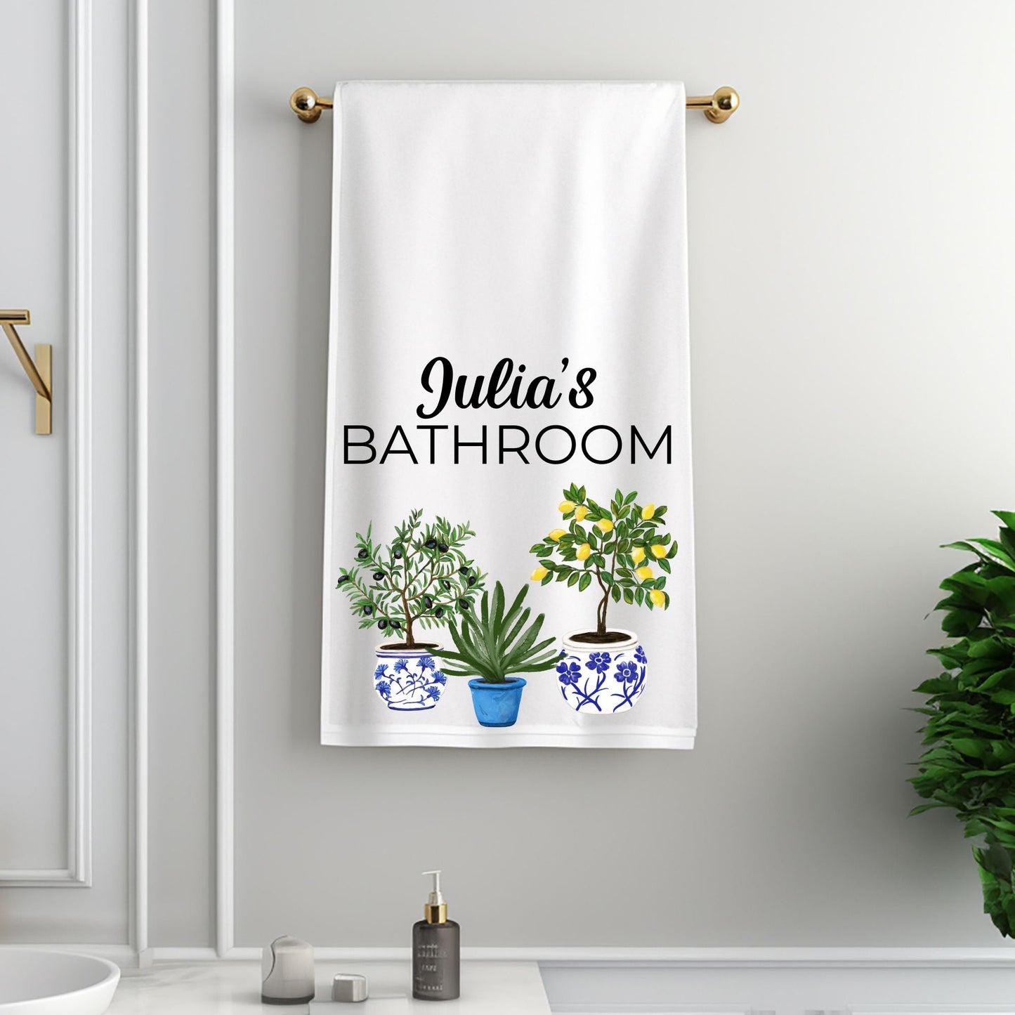 Potted Plants Bathroom Towel - MerikaArt