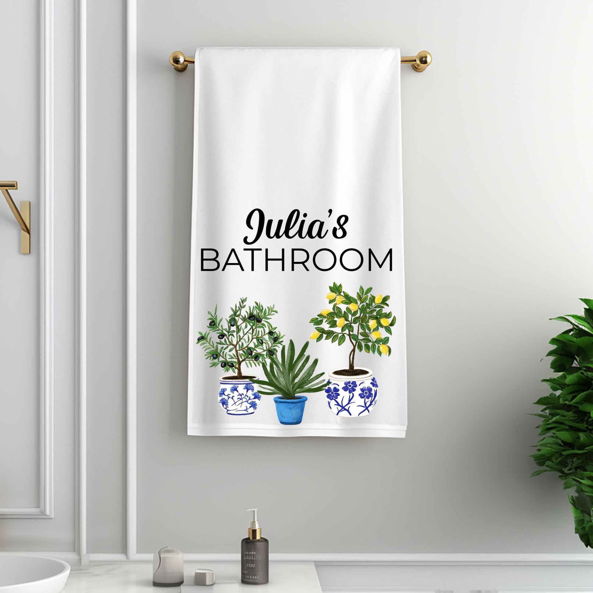 Potted Plants Bathroom Towel - MerikaArt