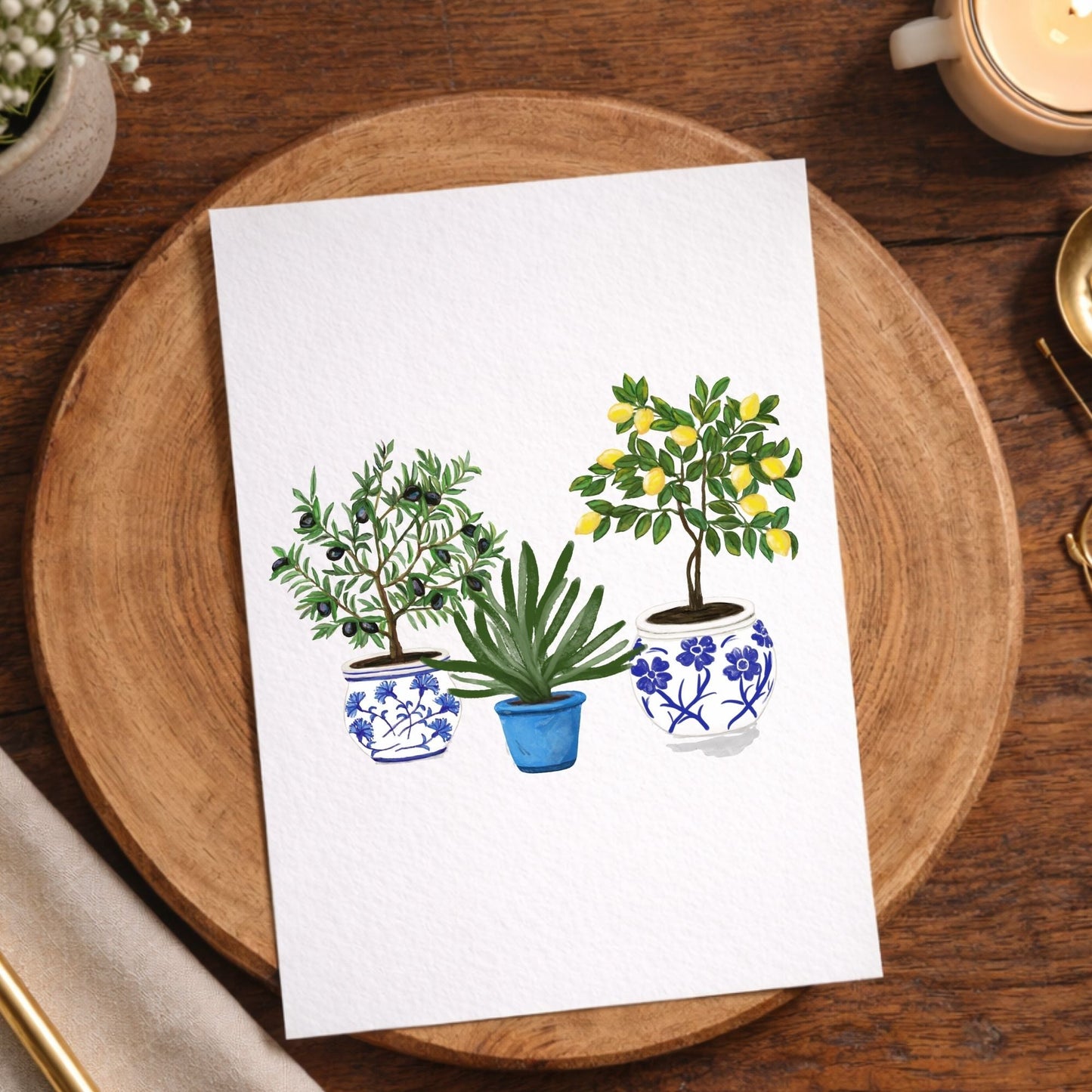 Potted Trio Postcard - MerikaArt