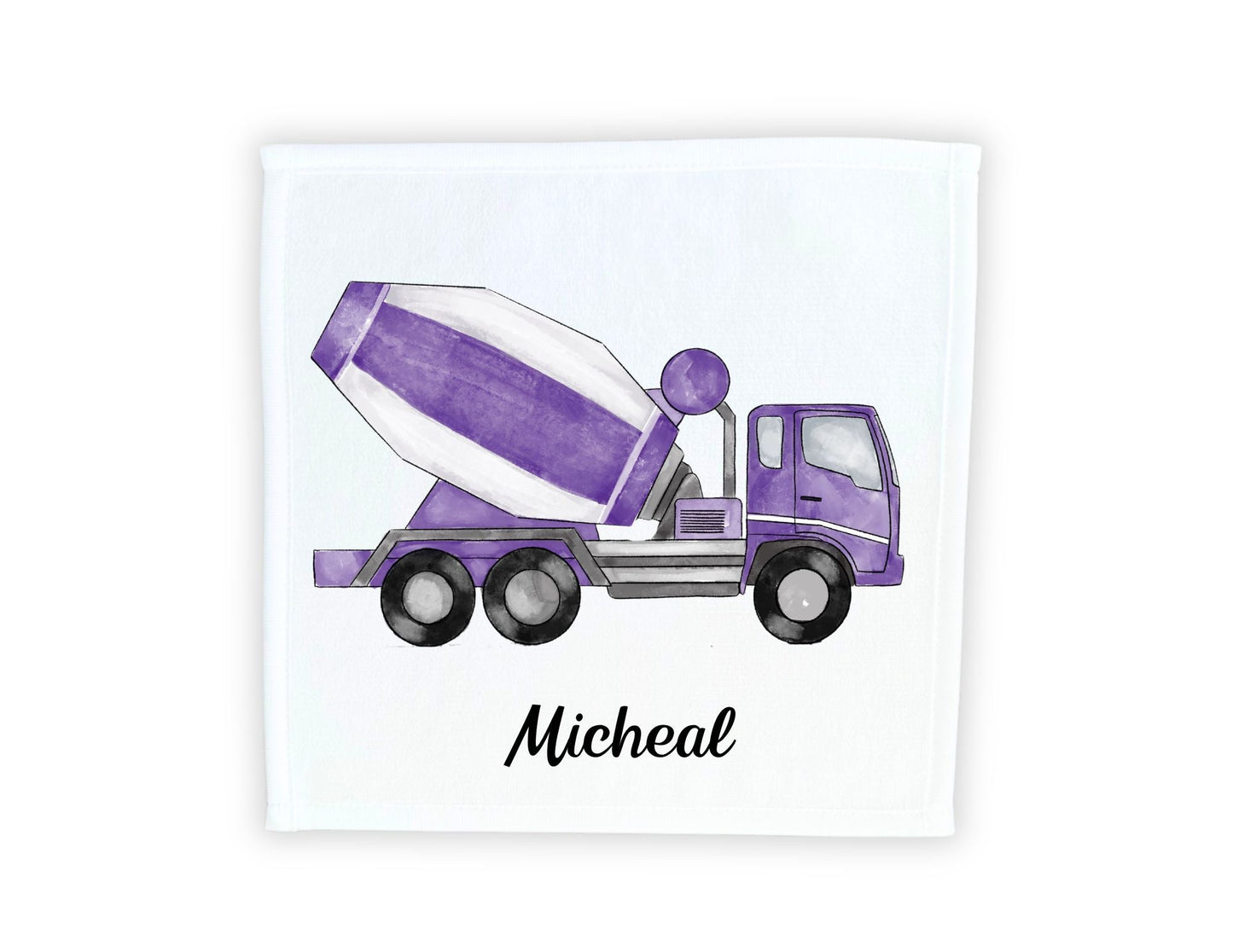 Purple Cement Mixer Washcloth - MerikaArt