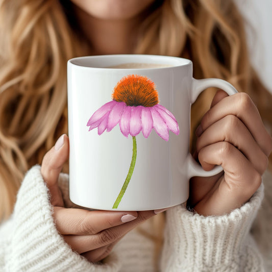 Purple Coneflower Mug - MerikaArt