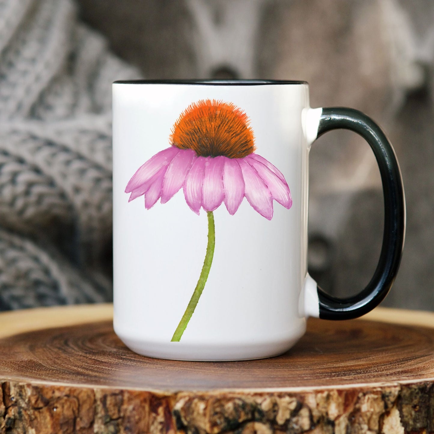 Purple Coneflower Mug - MerikaArt