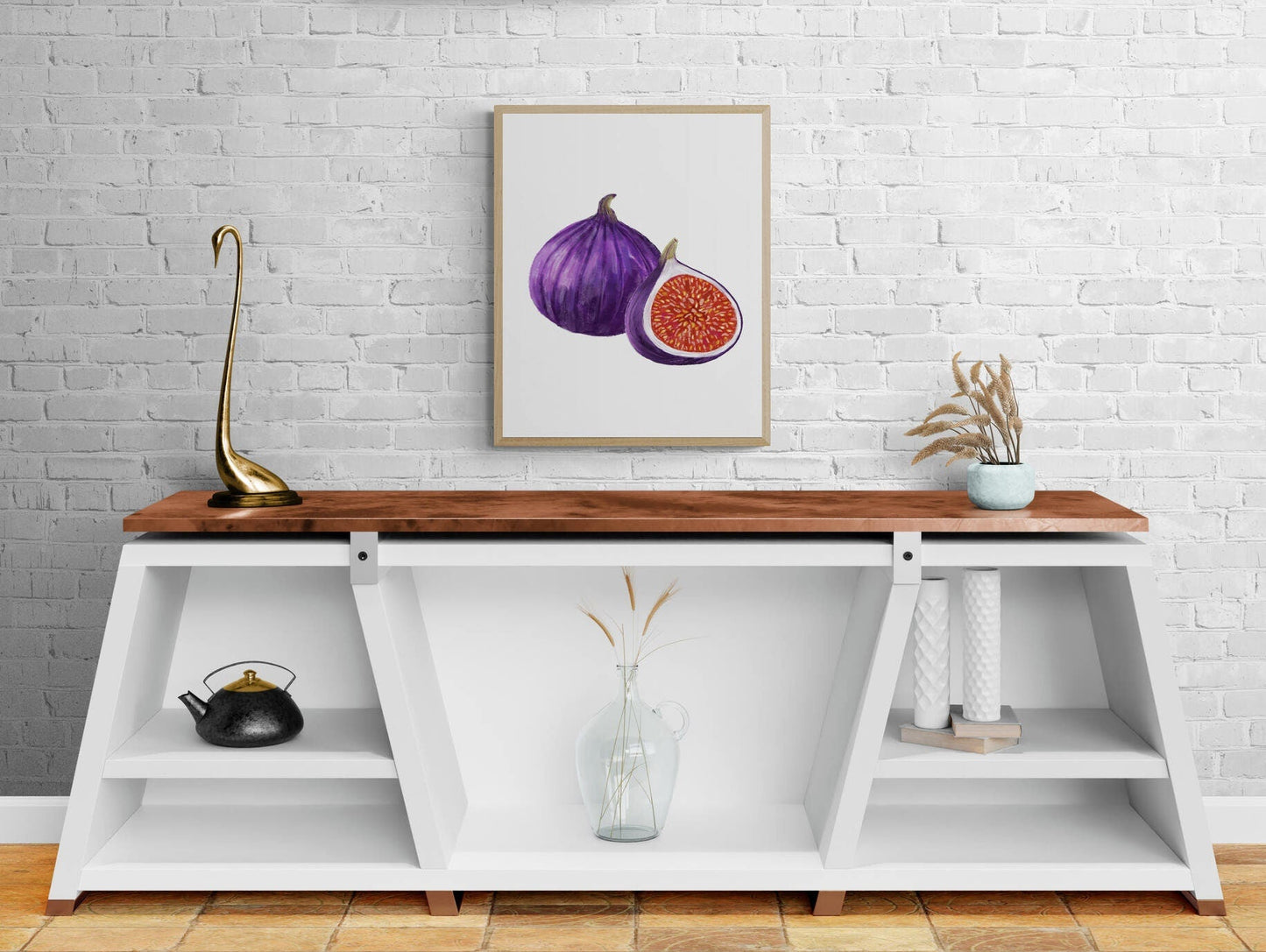 Purple Fig Art Print, Fruit of Heaven Art, Kitchen Wall Hanging, Dining Room Decor, Fig Painting, Fruit Illustration, Farmhouse Wall Decor - MerikaArt