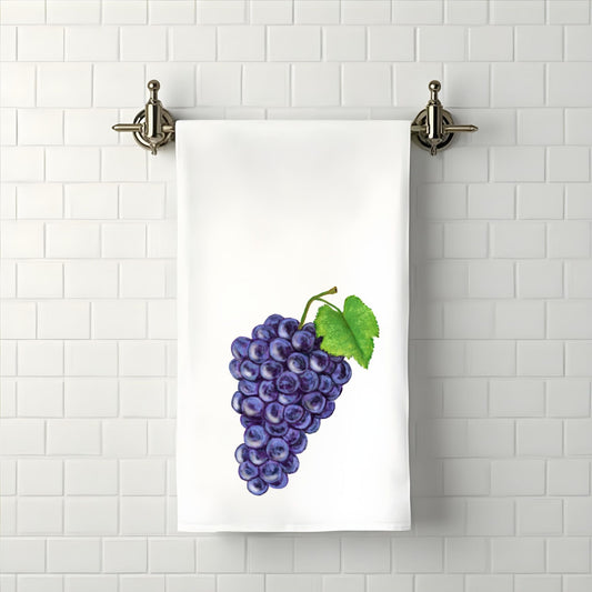 Purple Grapes Fruit Bathroom Towel - MerikaArt