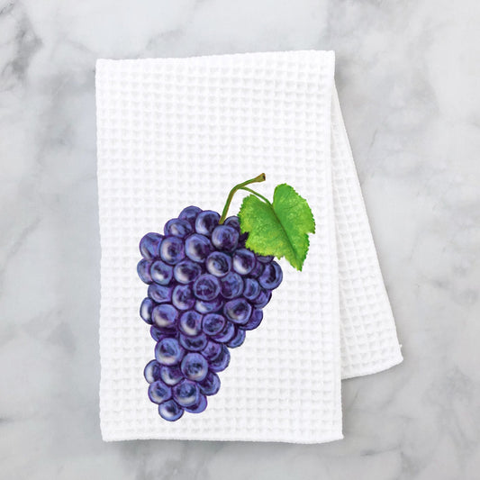 Purple Grapes Kitchen Towel - MerikaArt