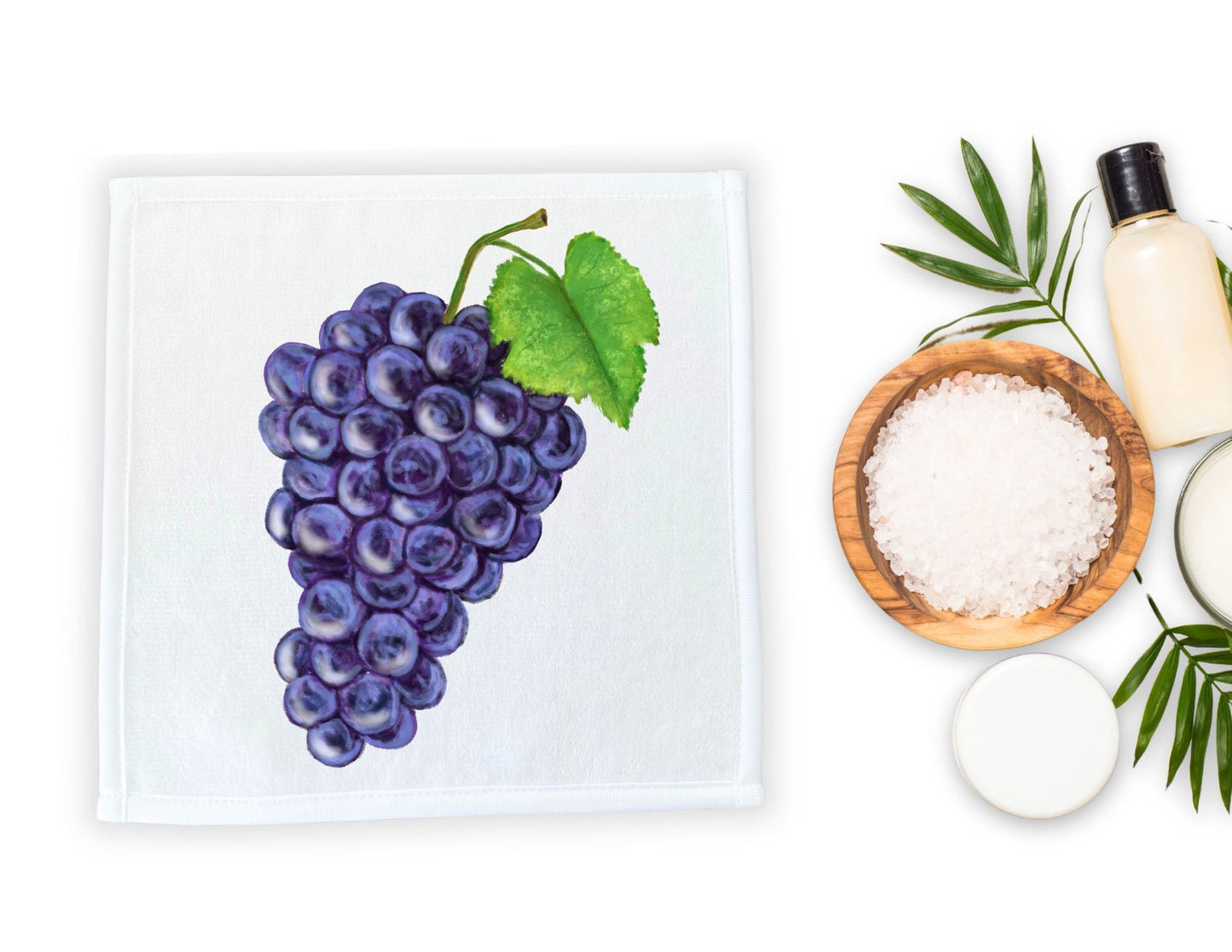 Purple Grapes Washcloth - MerikaArt