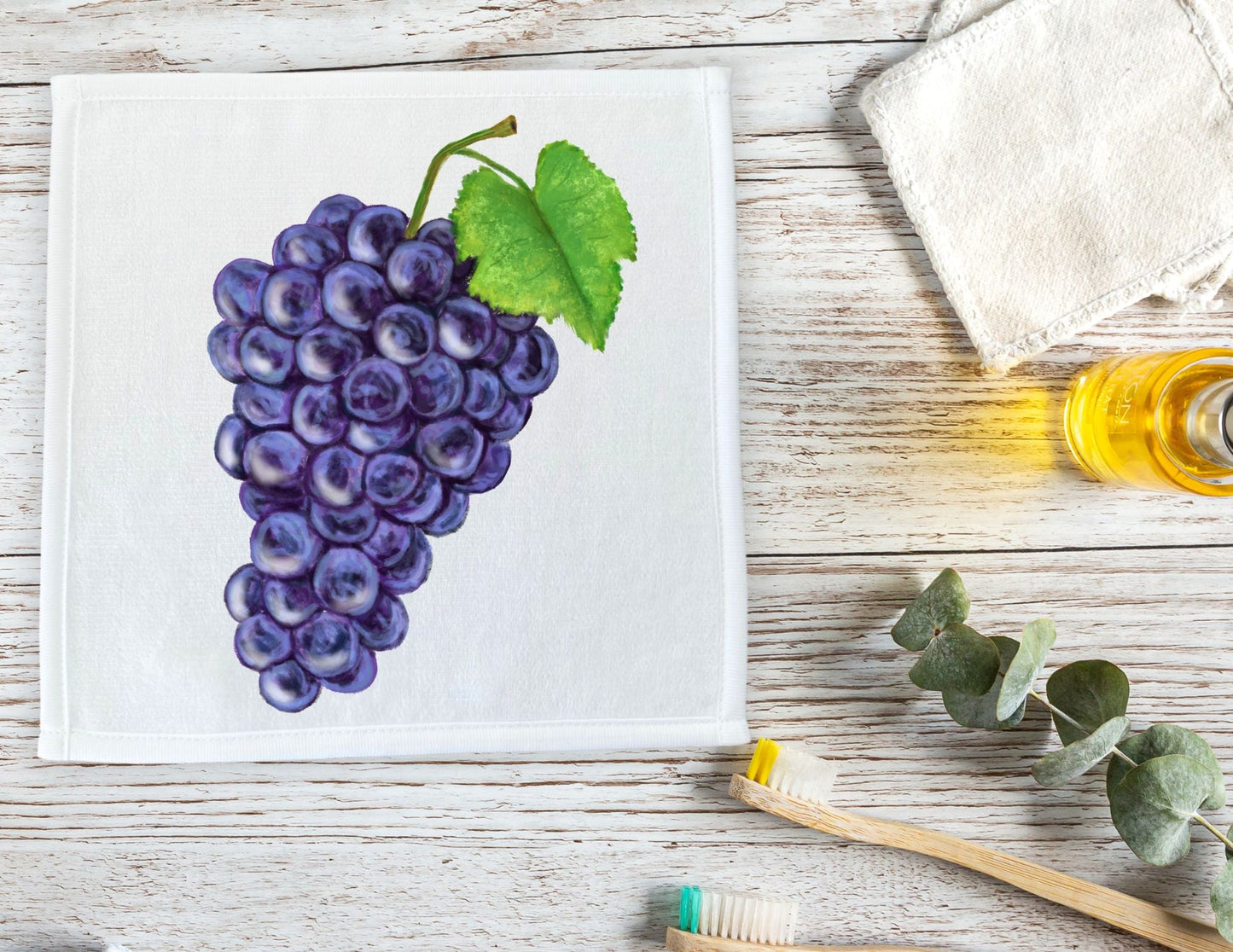 Purple Grapes Washcloth - MerikaArt