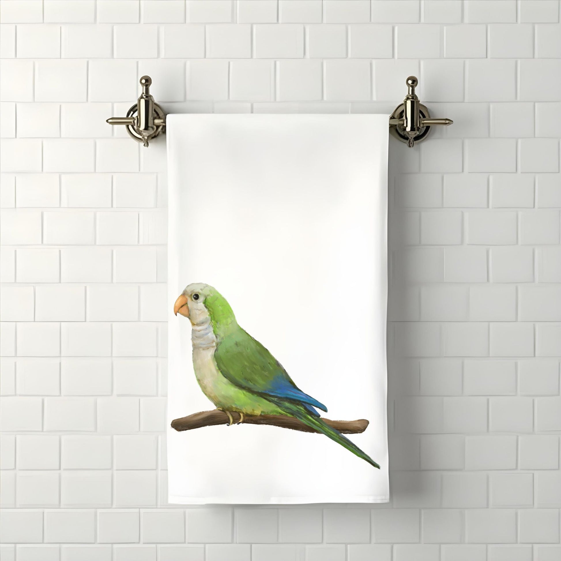 Quaker Parrot Bathroom Towel - MerikaArt
