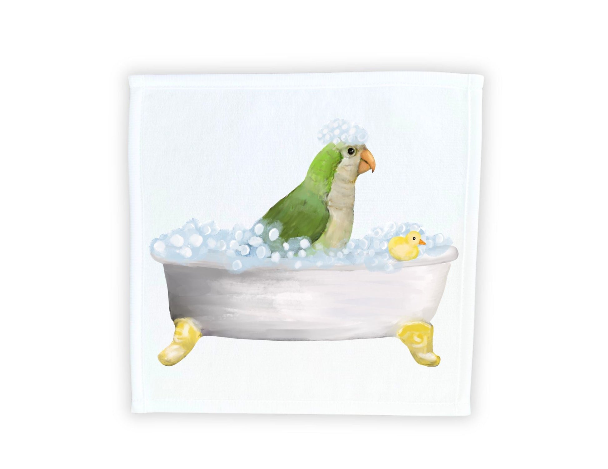 Quaker Parrot Bubble Bath Washcloth – A Fun and Vibrant Bird Lover's Delight - MerikaArt