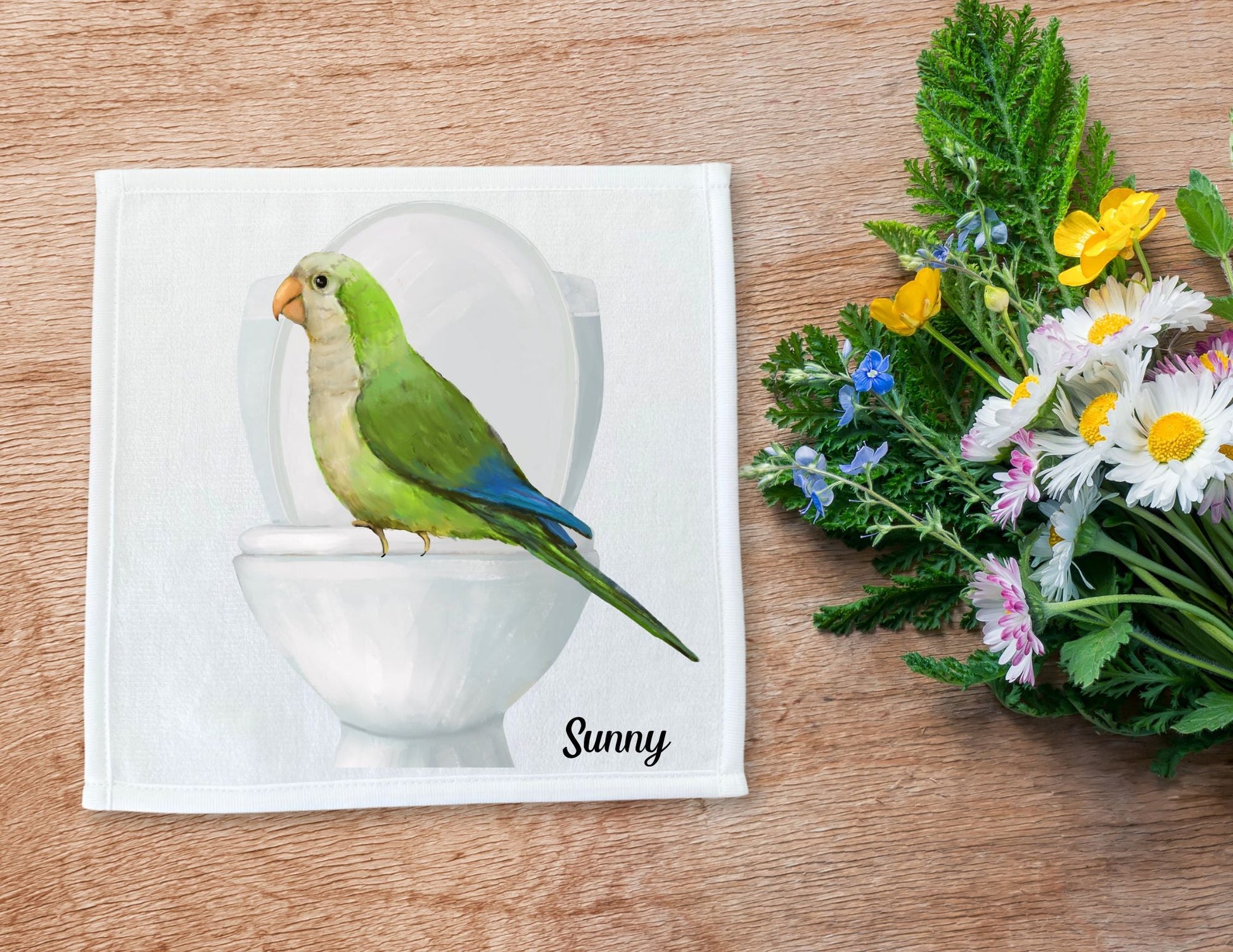 Quaker Parrot Toilet Perch Washcloth – A Fun Bird Lover's Essential - MerikaArt