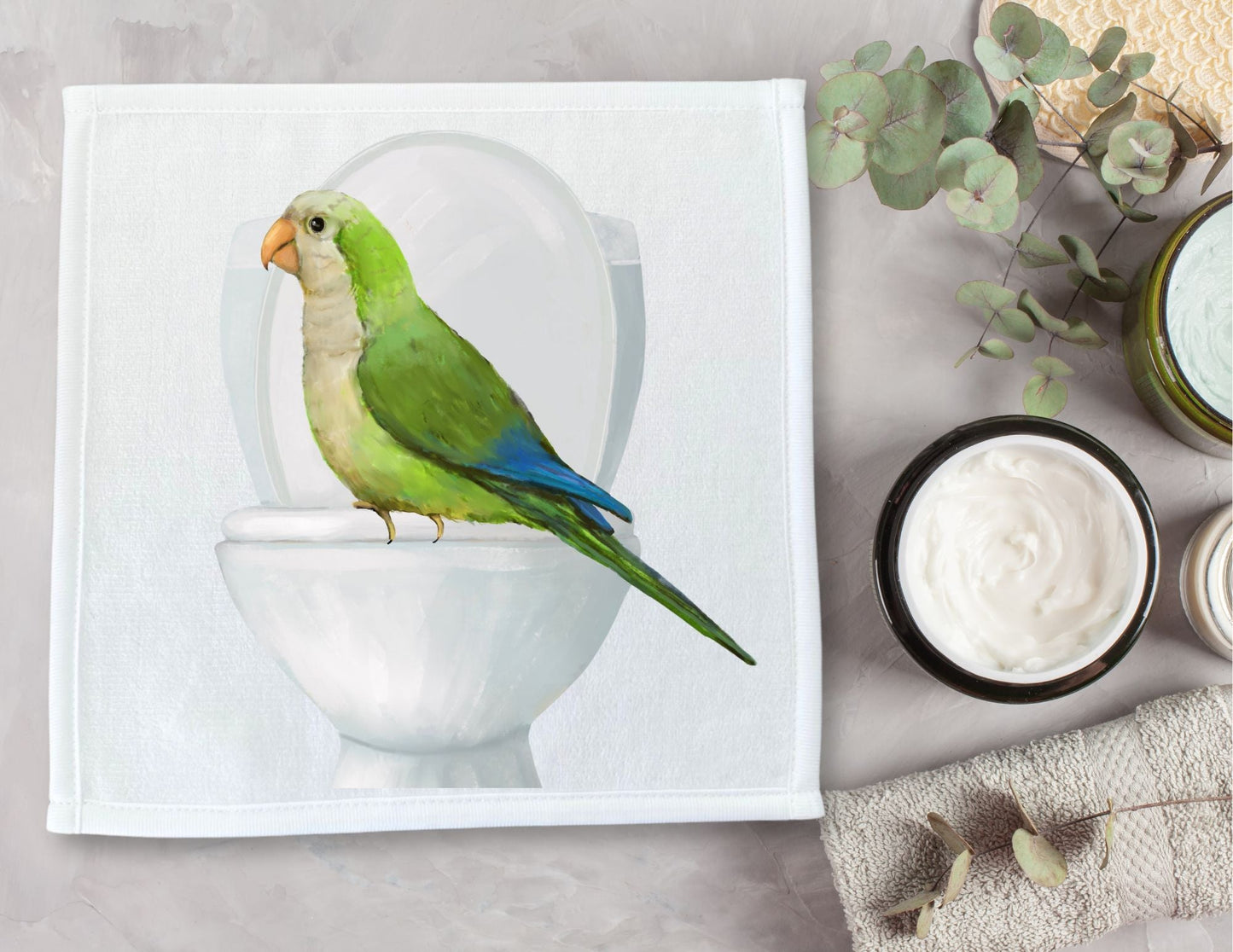 Quaker Parrot Toilet Perch Washcloth – A Fun Bird Lover's Essential - MerikaArt