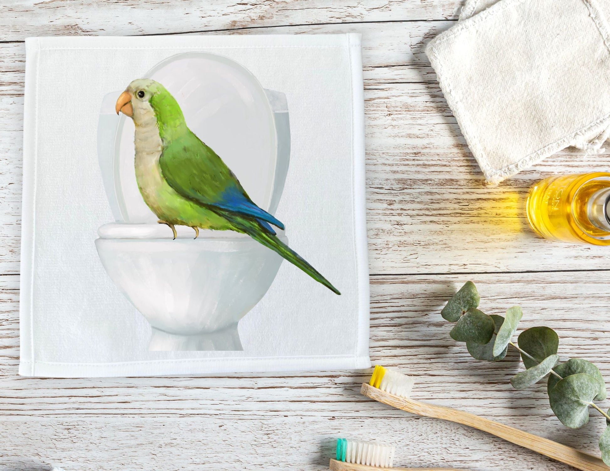 Quaker Parrot Toilet Perch Washcloth – A Fun Bird Lover's Essential - MerikaArt