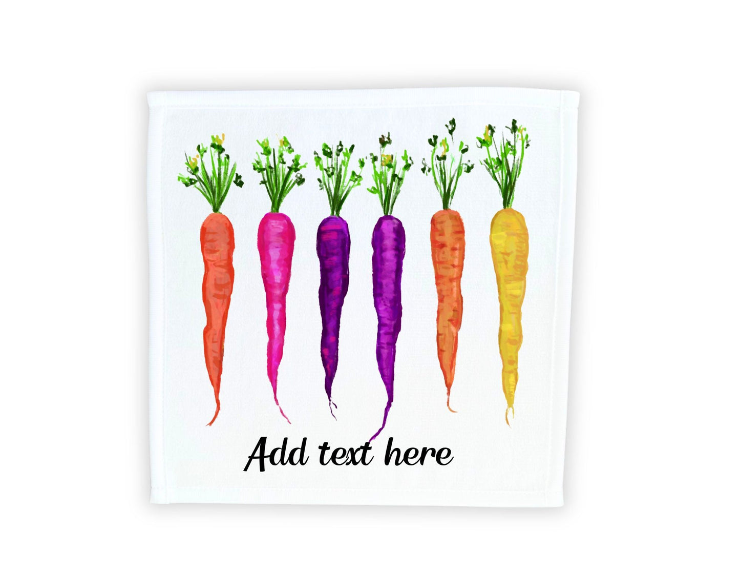 Rainbow Carrots Washcloth - MerikaArt