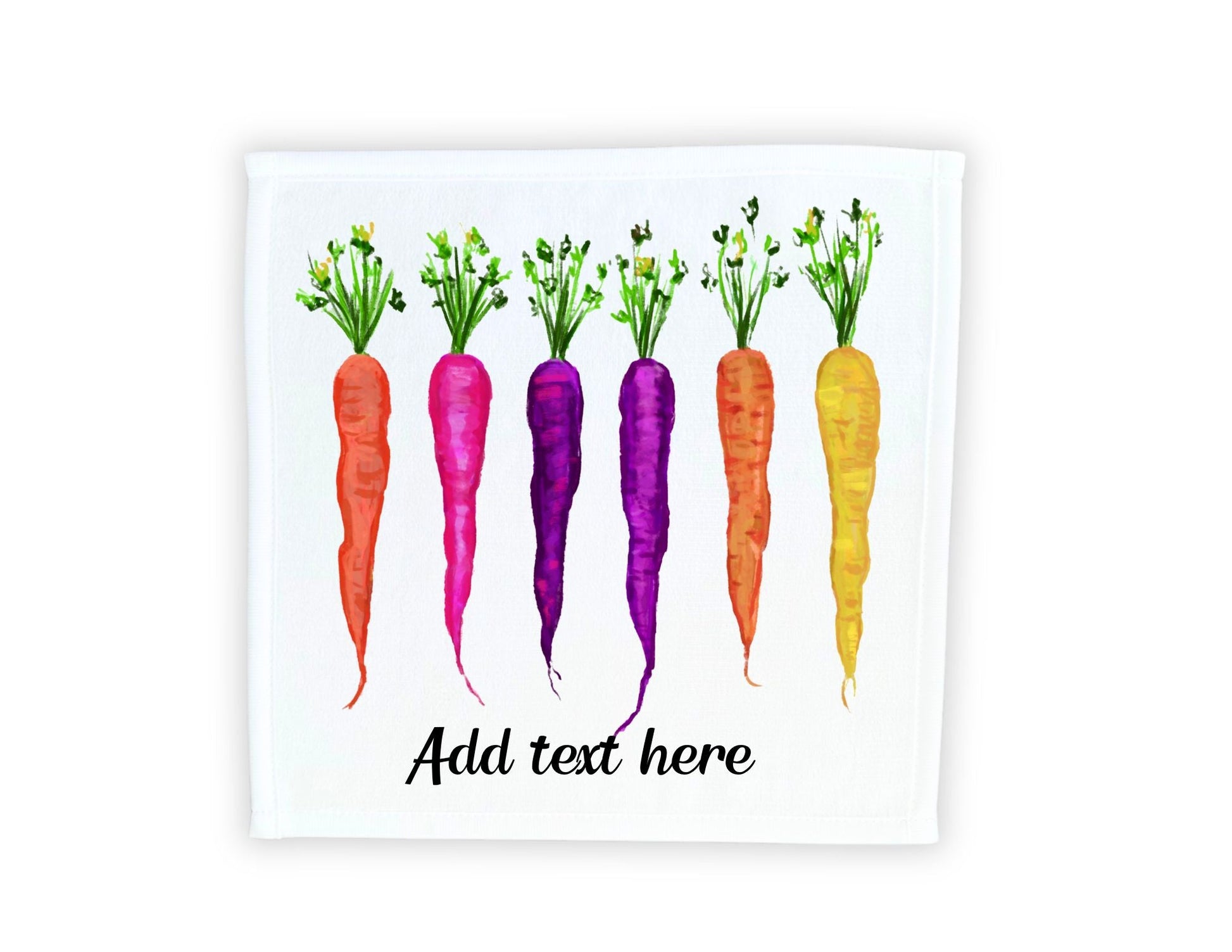 Rainbow Carrots Washcloth - MerikaArt